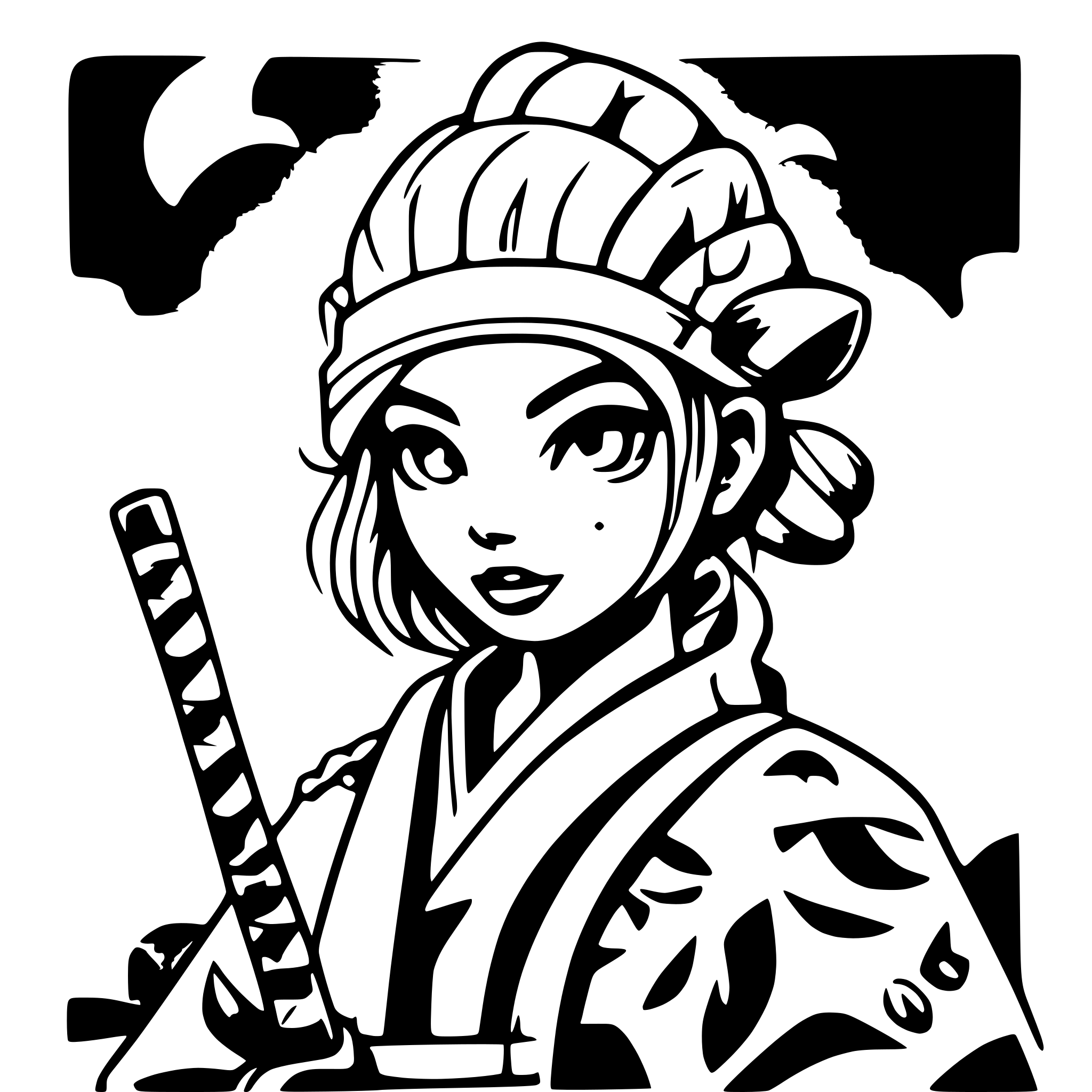 AI-generated SVG of a good samurai