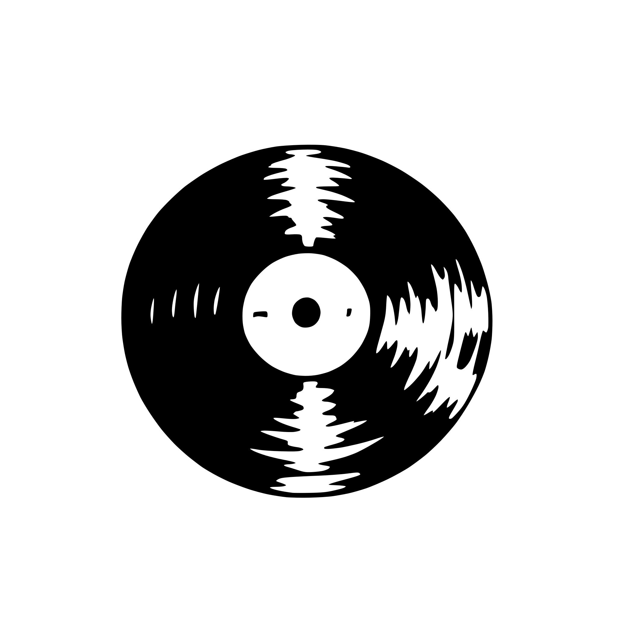 AI-generated SVG of a a black music record