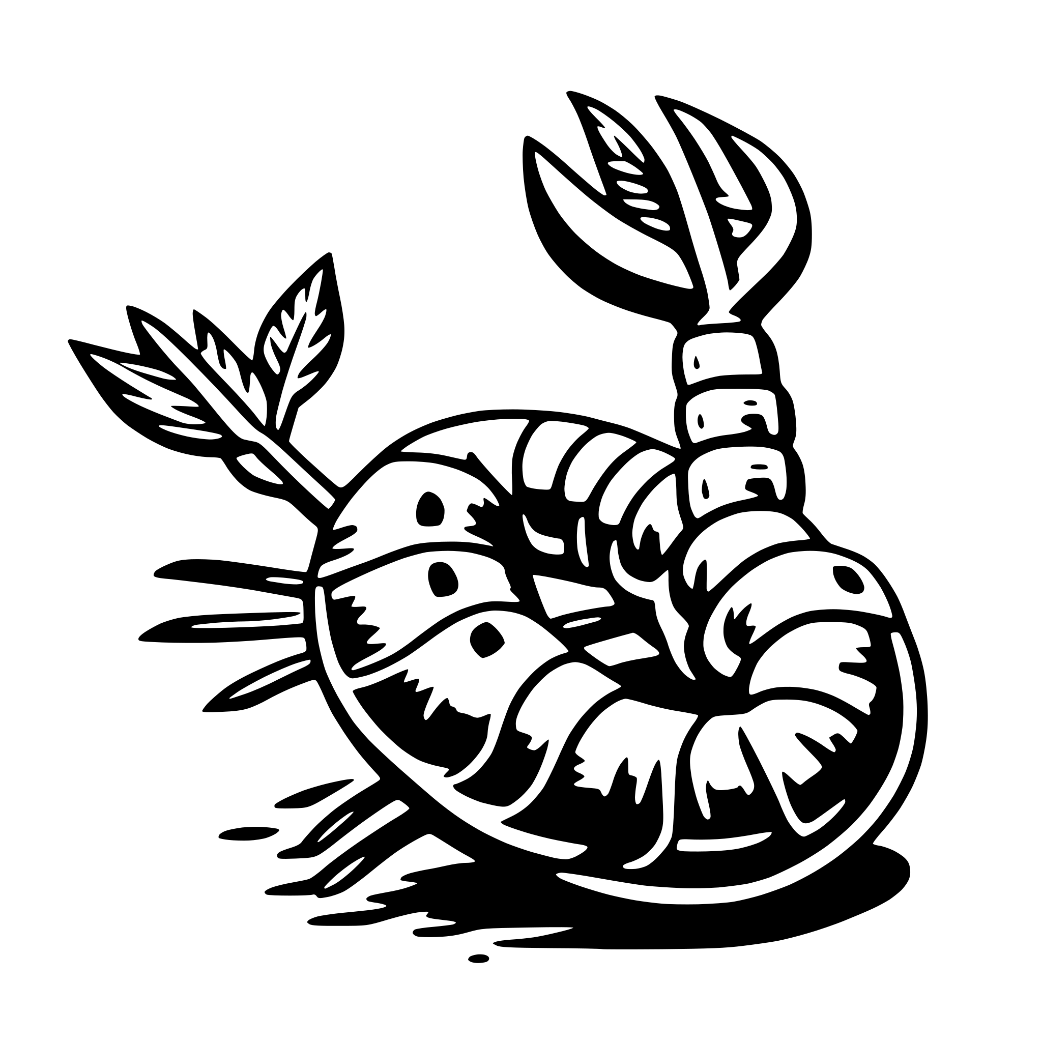 AI-generated SVG of a shrimp