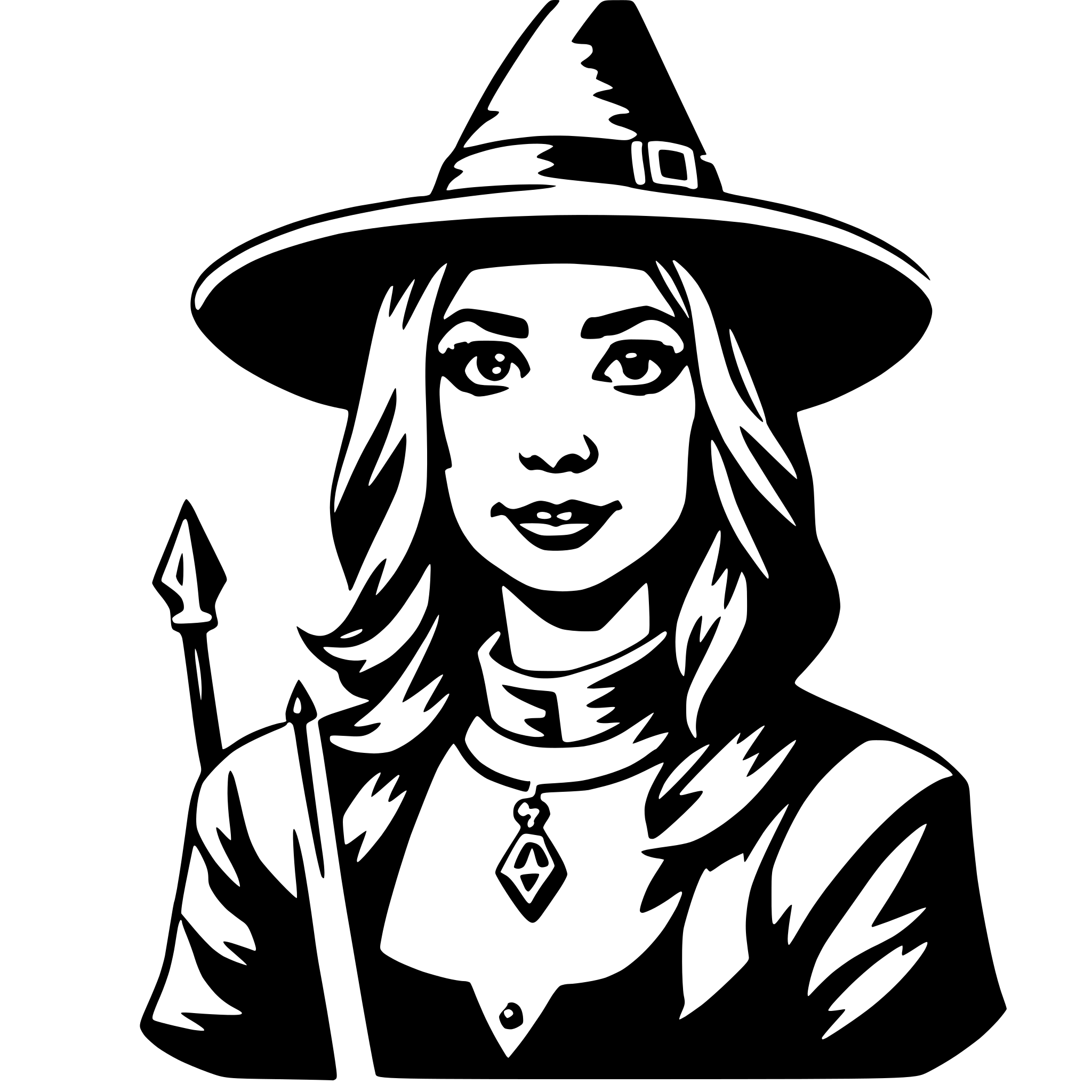 AI-generated SVG of a witch