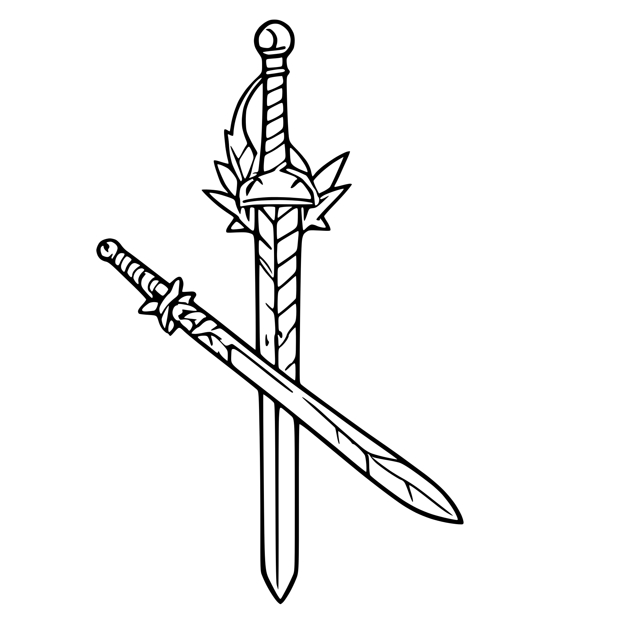 AI-generated SVG of a sword with dragon entwined