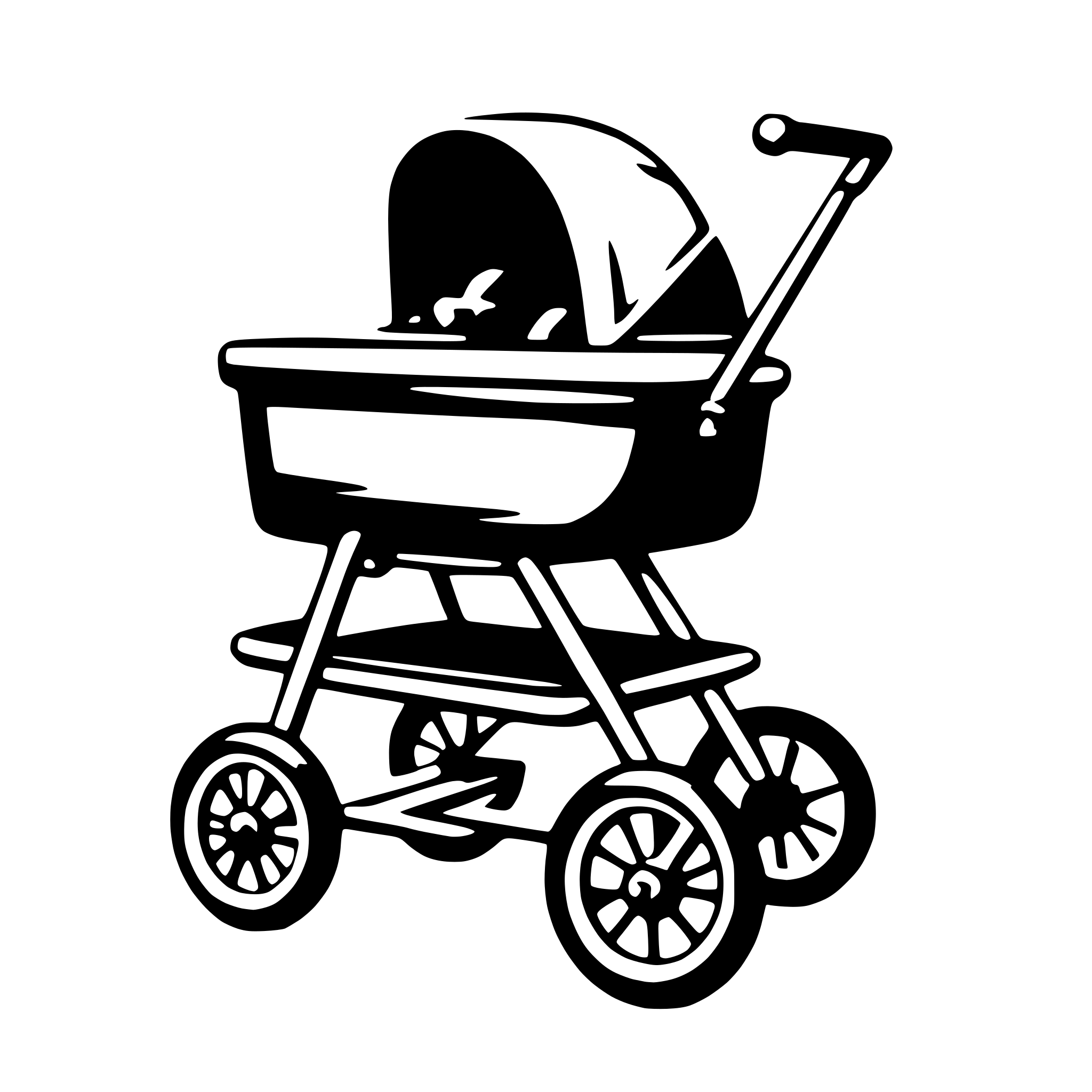 AI-generated SVG of a stroller