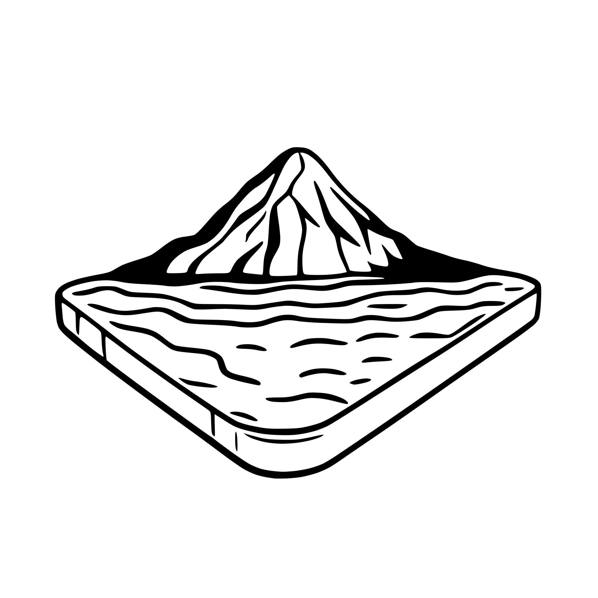 AI-generated SVG of a sinking island