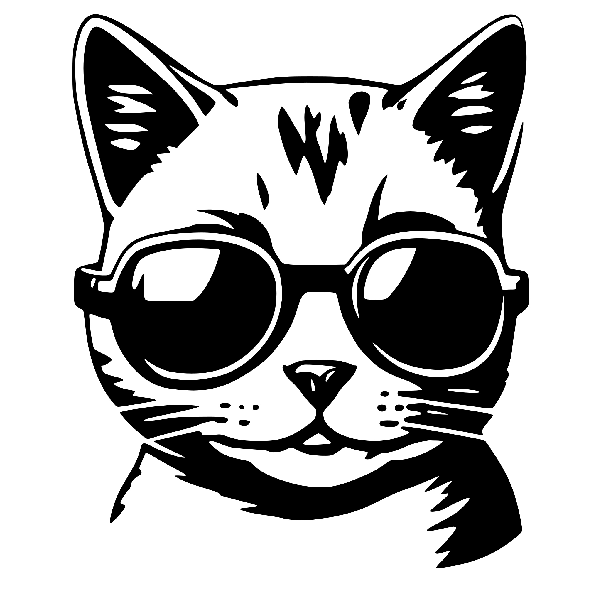 AI-generated SVG of a cat wearing sunglasses