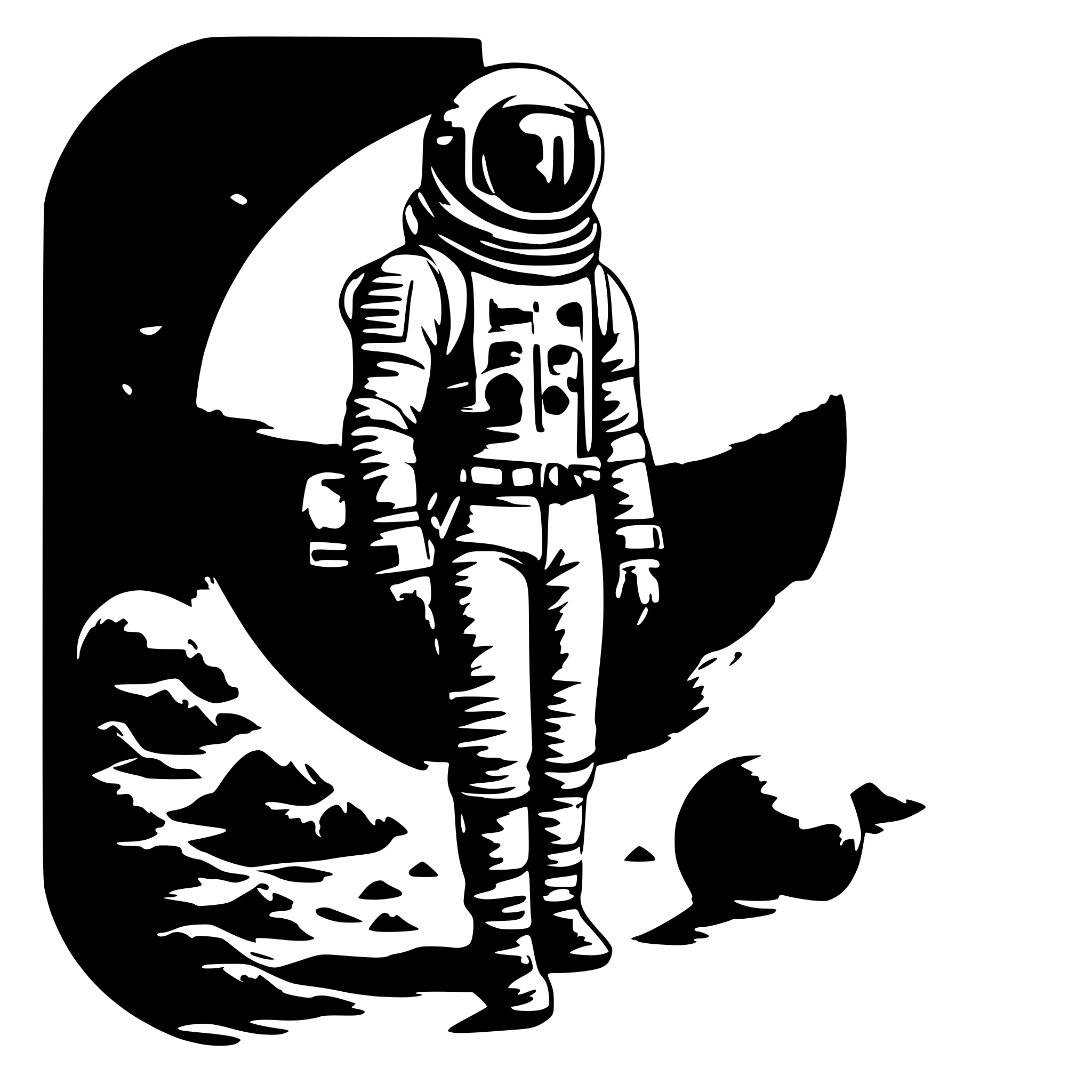 AI-generated SVG of a astronaut, in Moon,Black hole,stars