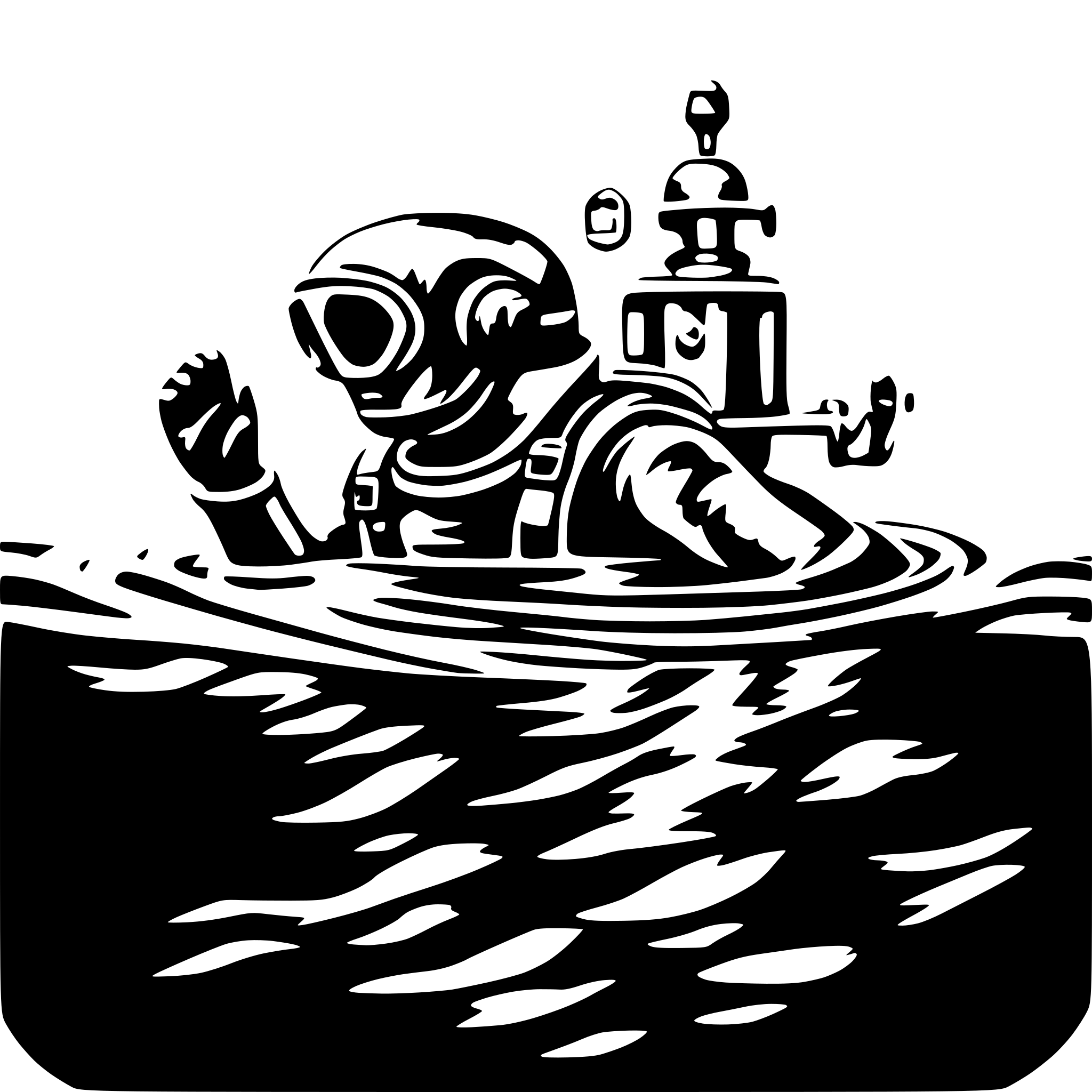 AI-generated SVG of 'professional divers under water'