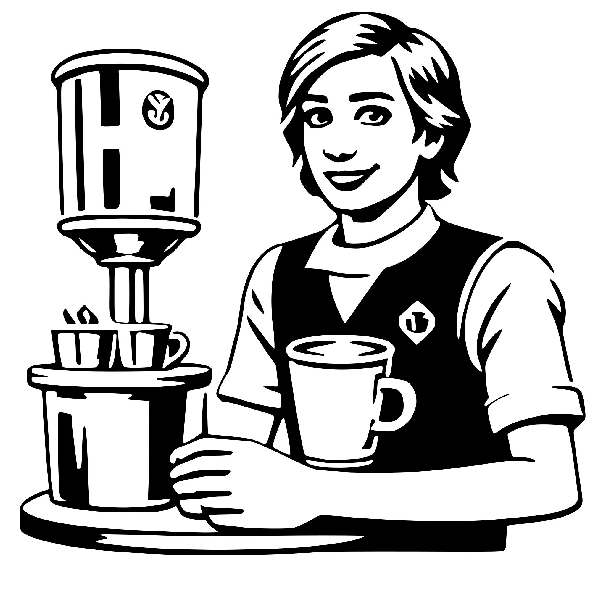AI-generated SVG of a barista