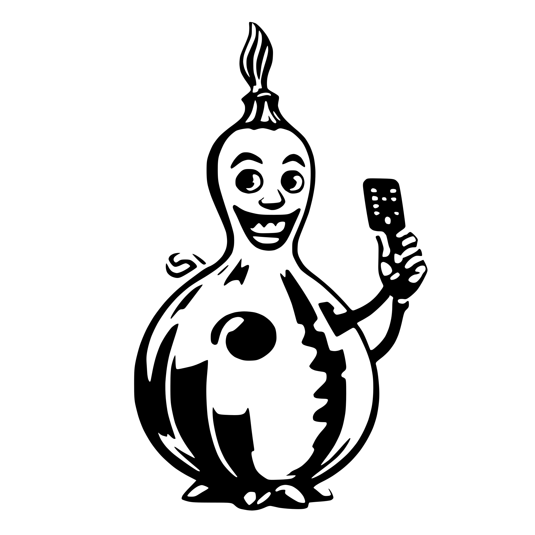 AI-generated SVG of a funny onion with telefon