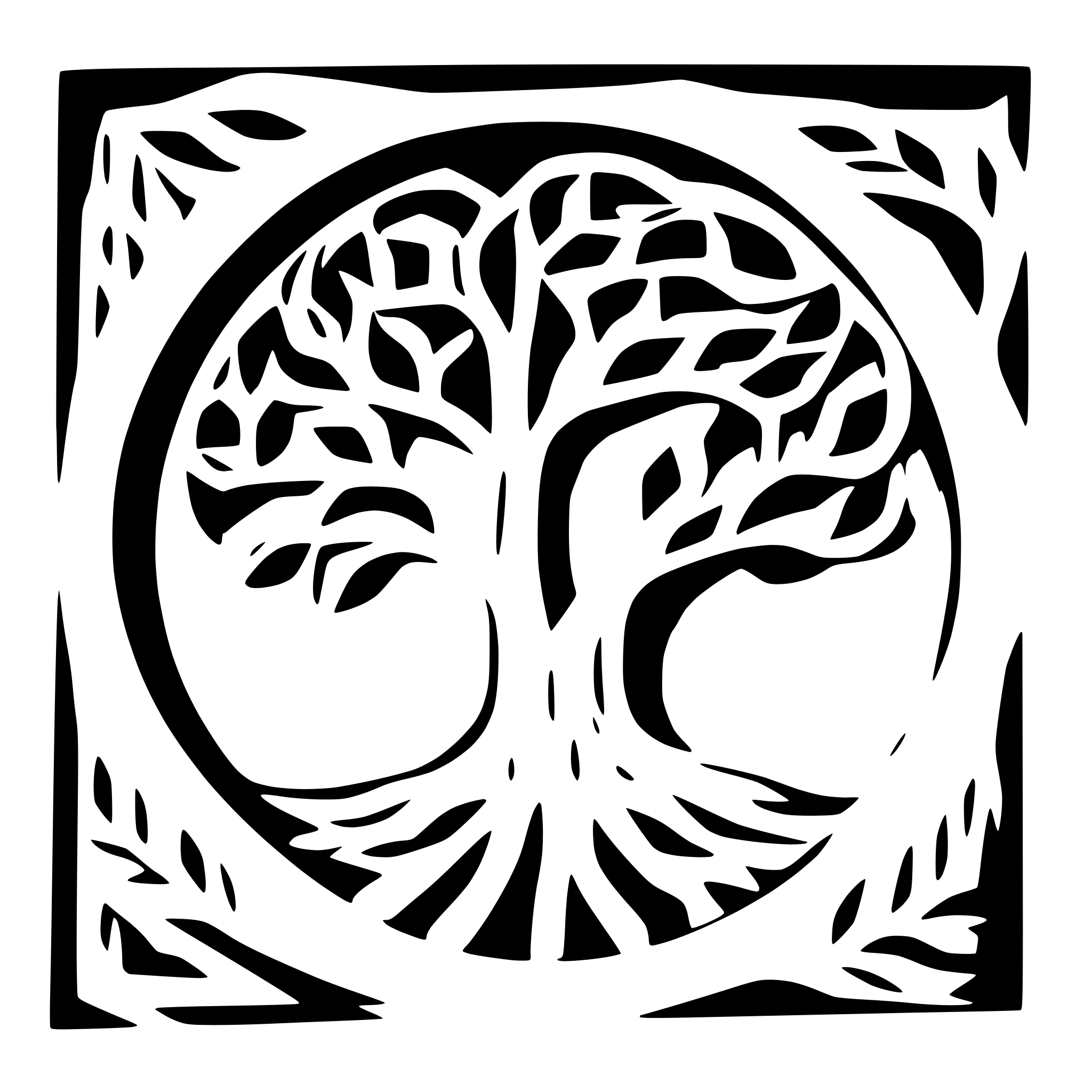 AI-generated SVG of a celtic tree within a square frame