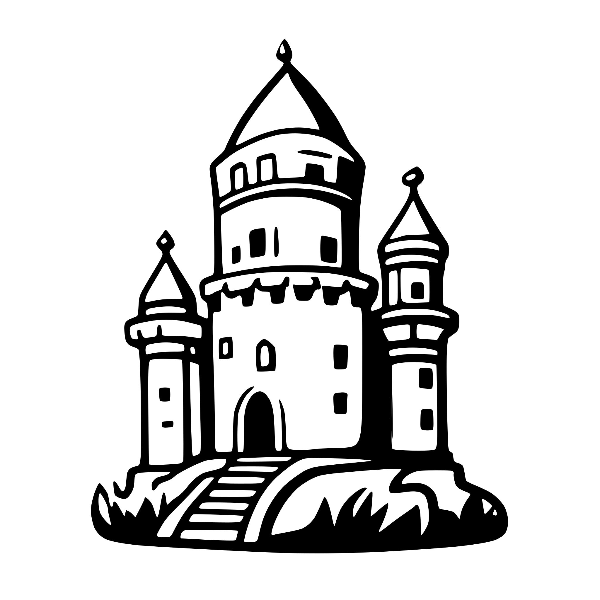 AI-generated SVG of 'two tower fortress'