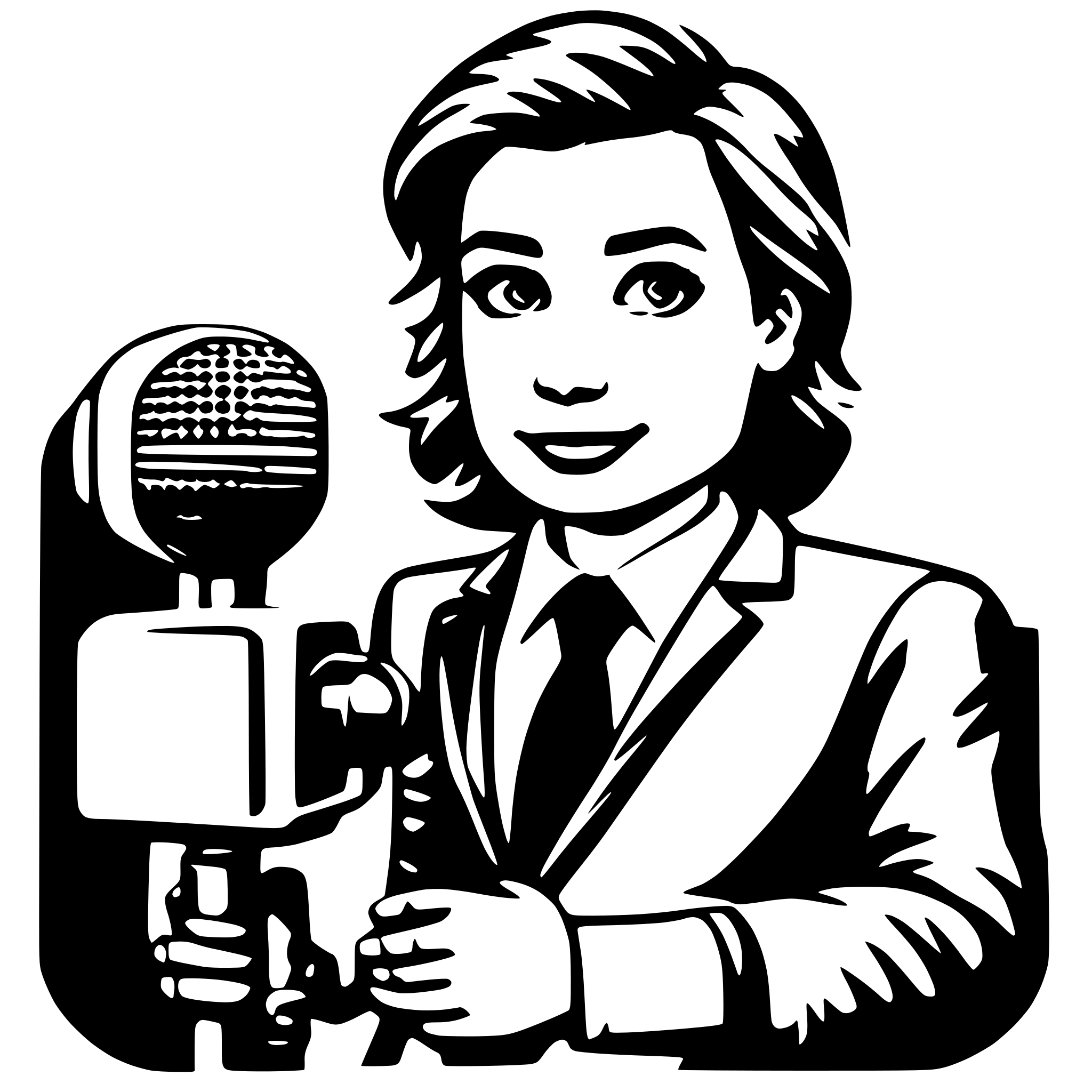 AI-generated SVG of a news reporter
