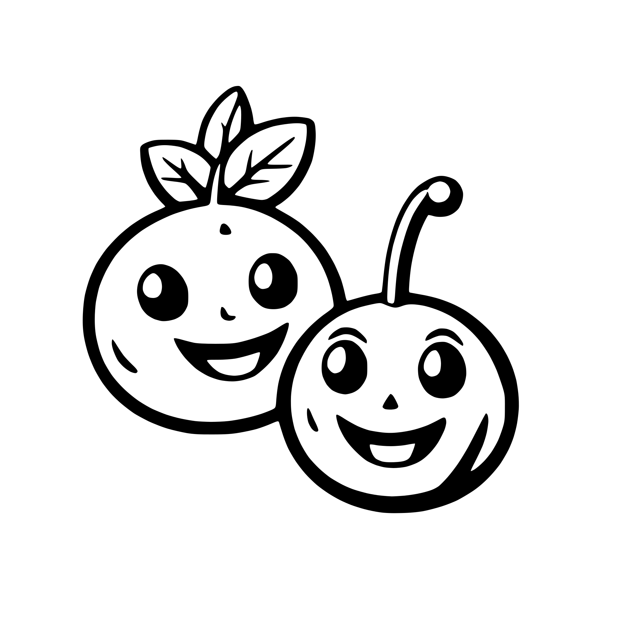 AI-generated SVG of a a pair of cherries with smiling faces