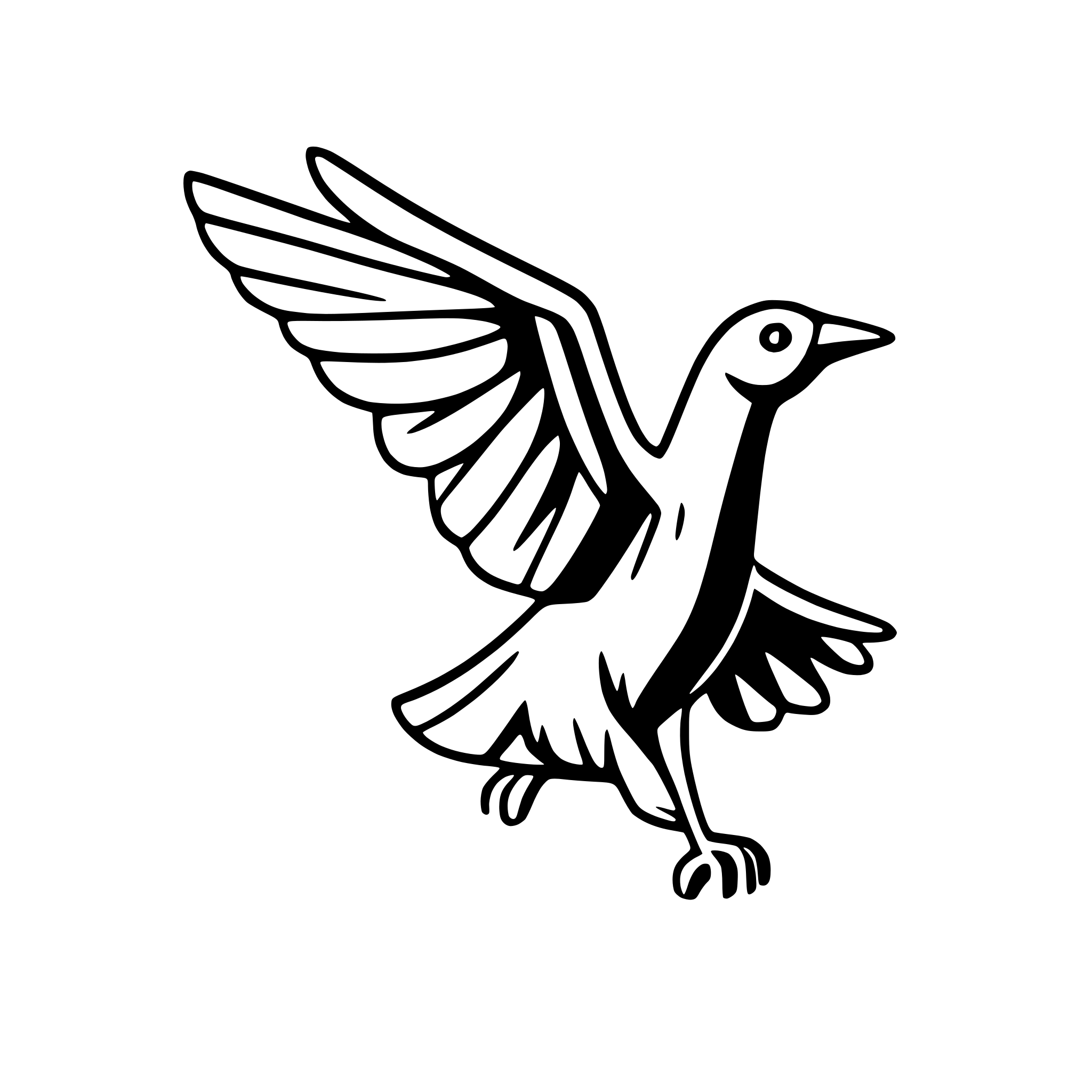 AI-generated SVG of 'bird in mid-flight'