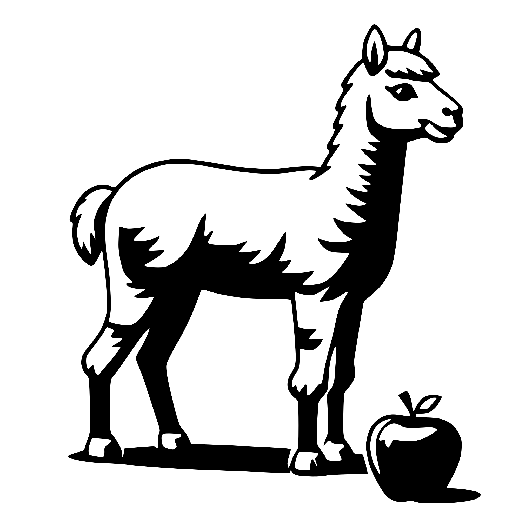 AI-generated SVG of 'alpaca with apple'