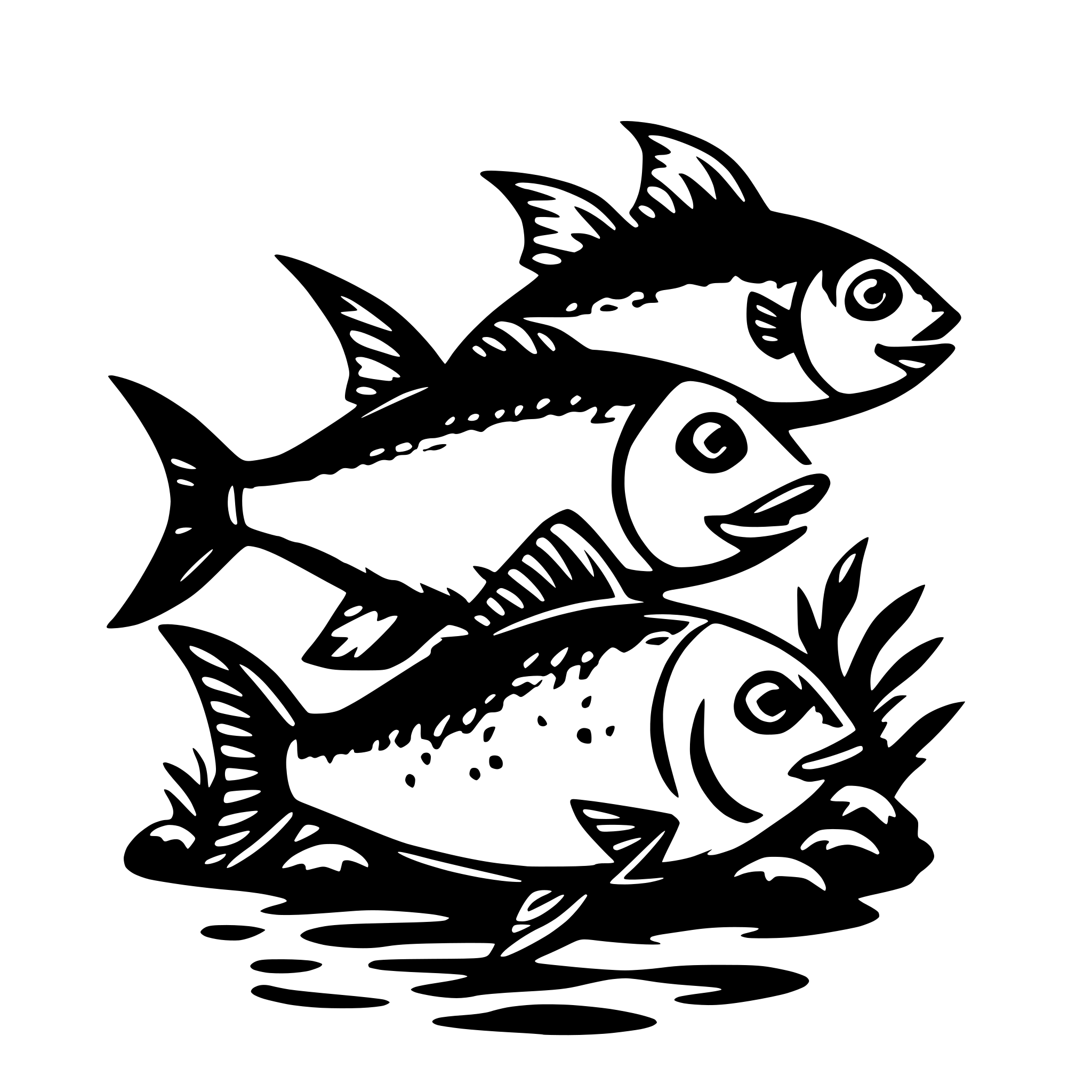 AI-generated SVG of a fishes