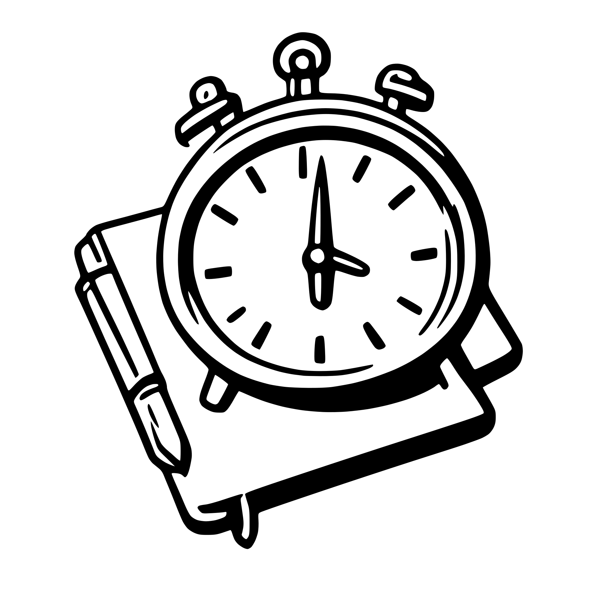 AI-generated SVG of a Icon of clock hands drawn with a marker on a legal notepad