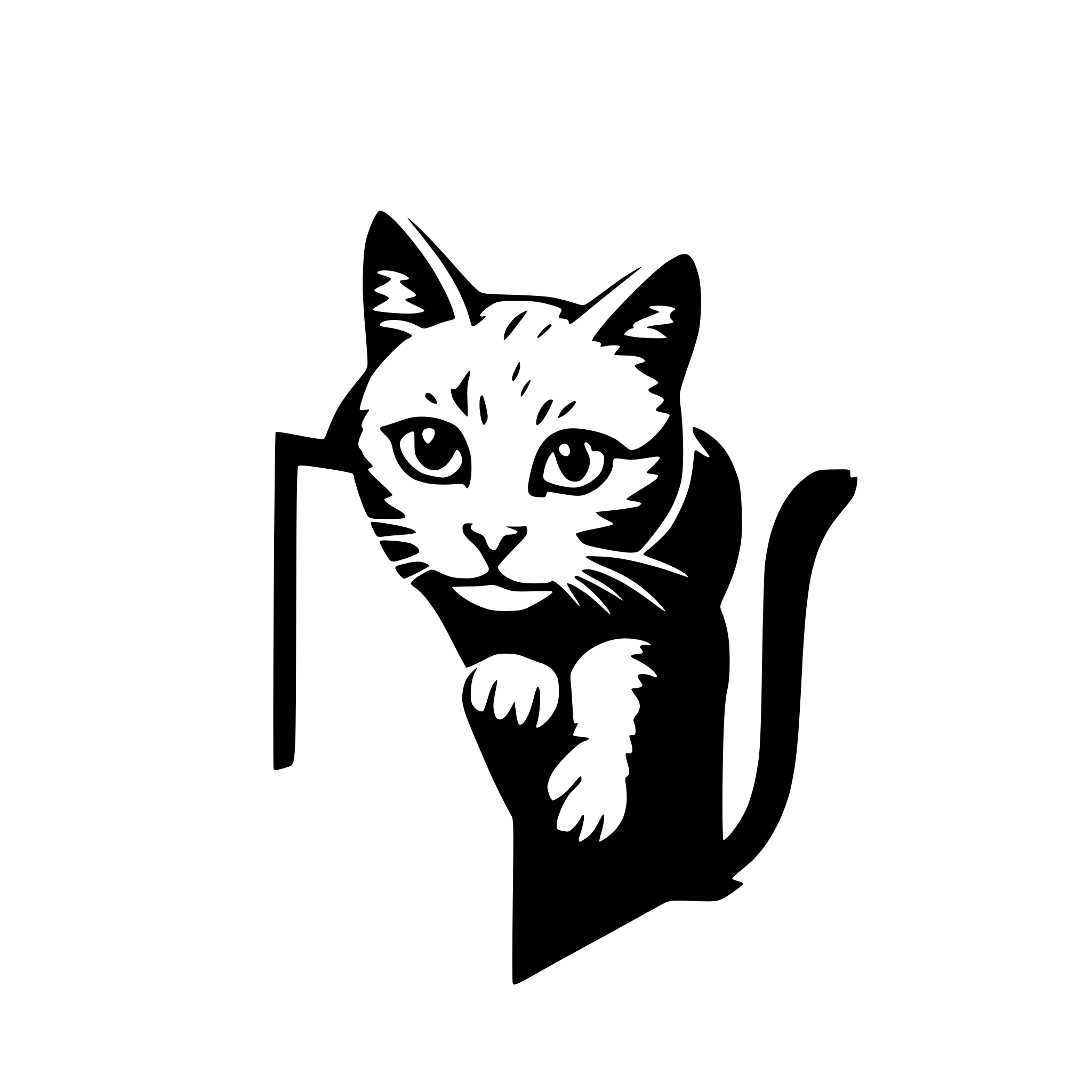 AI-generated SVG of 'cat sneaking from a wall'