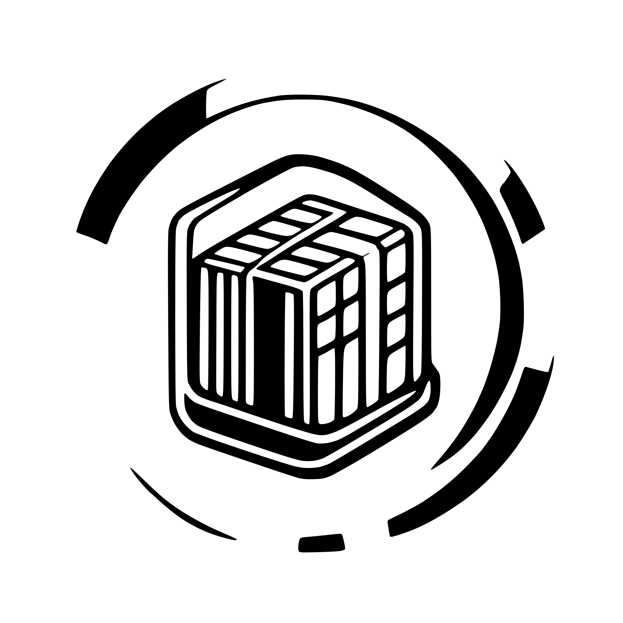 AI-generated SVG of a make logo for logistic marketplace app colour are red, white and blue
