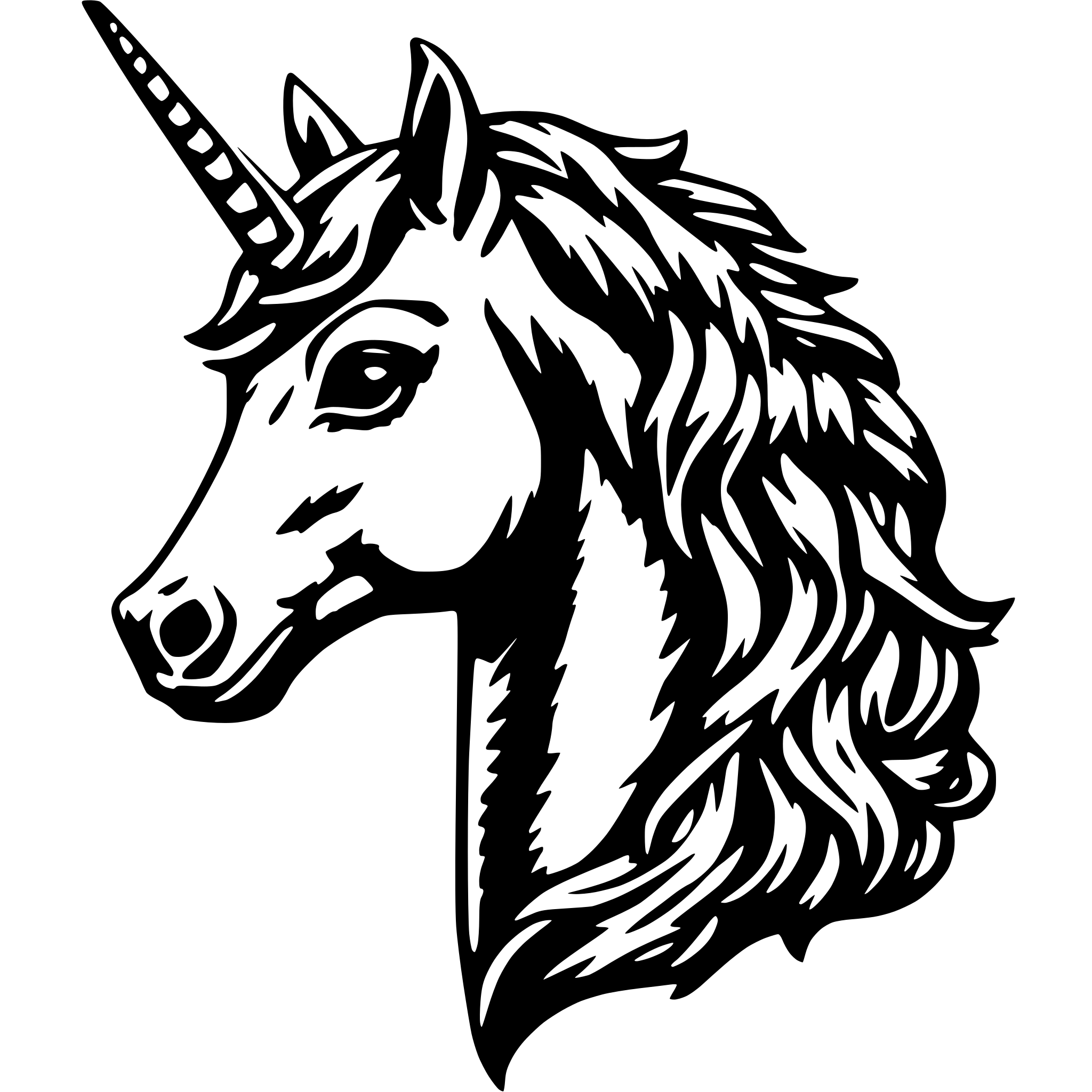 AI-generated SVG of a einhorn