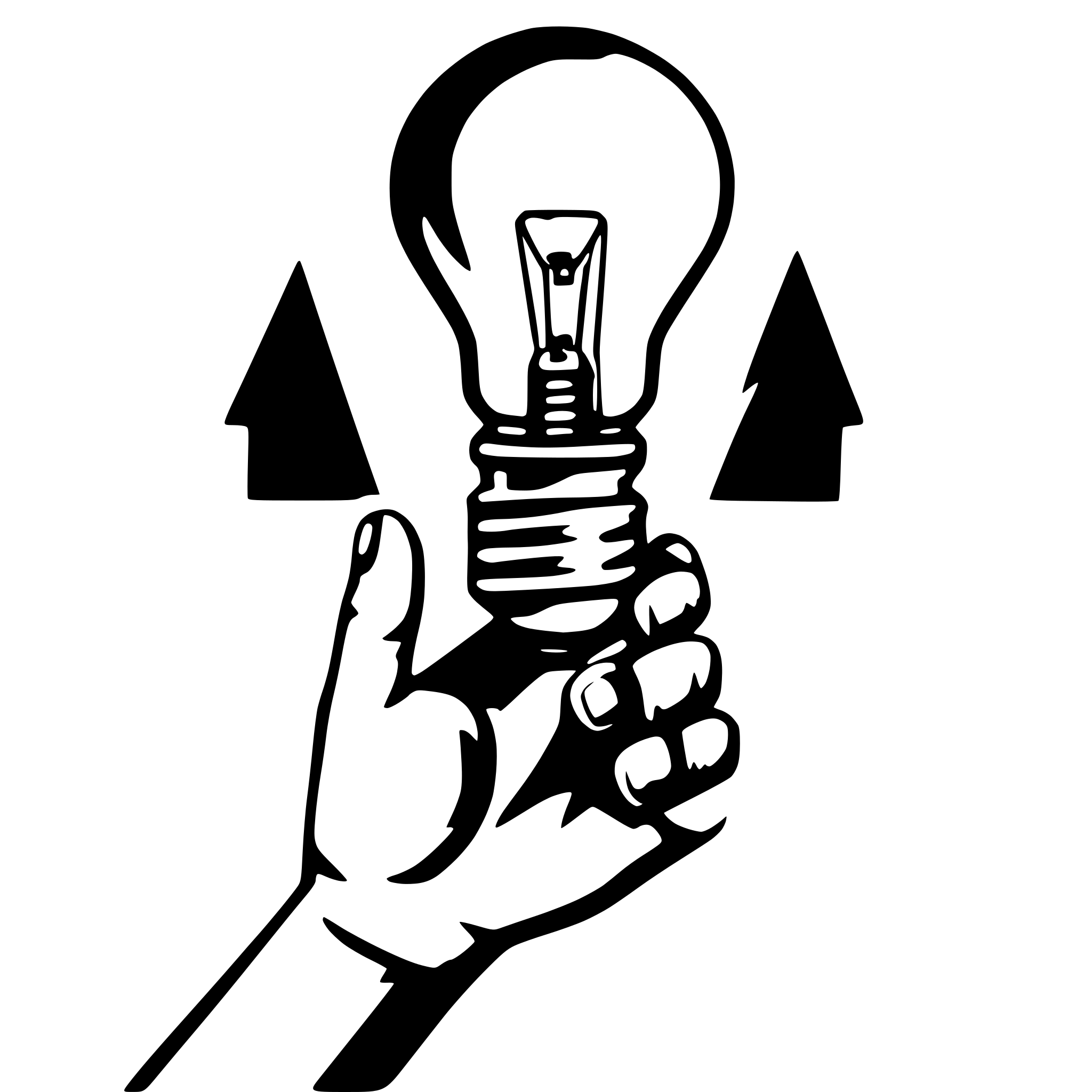 AI-generated SVG of a hand holding a lightbulb