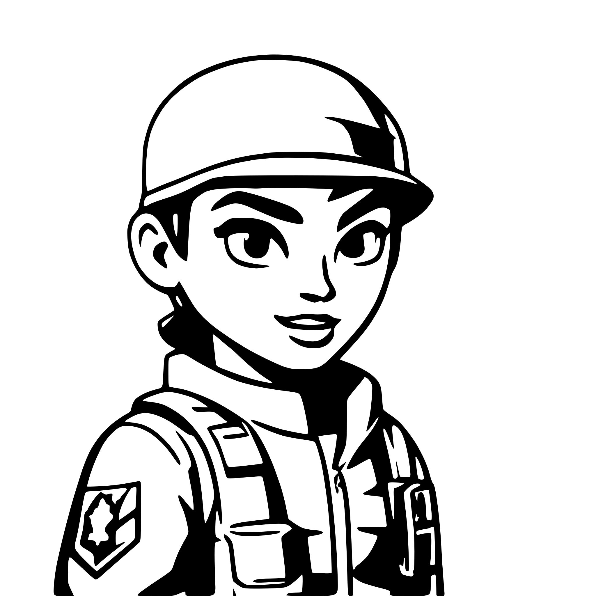 AI-generated SVG of 'modern soldier memoji'