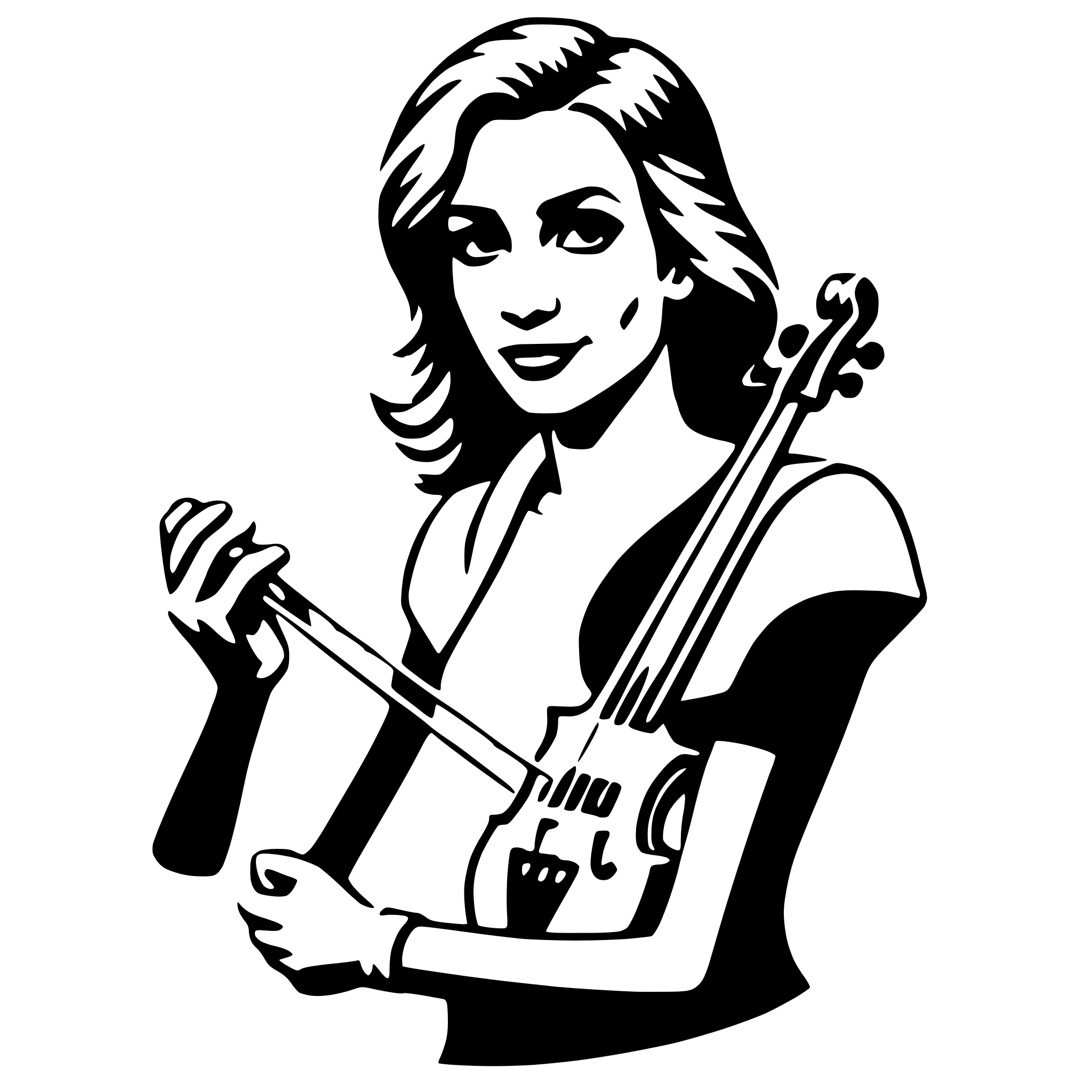 AI-generated SVG of a viper with violin