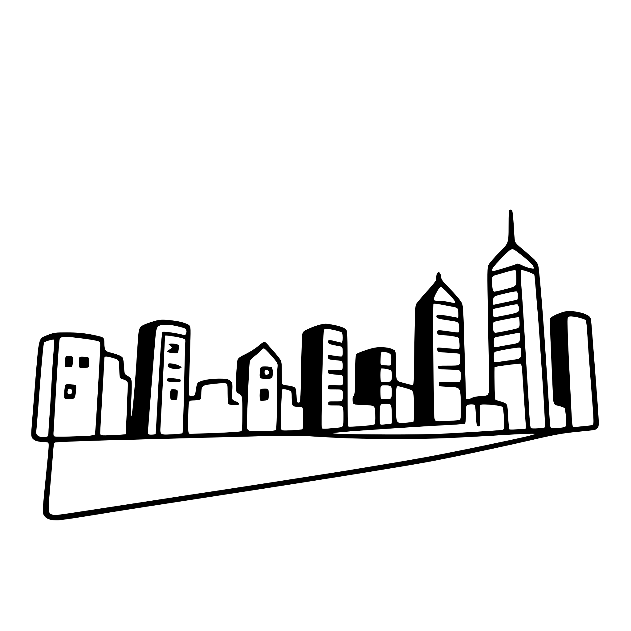 AI-generated SVG of a city skyline at dusk