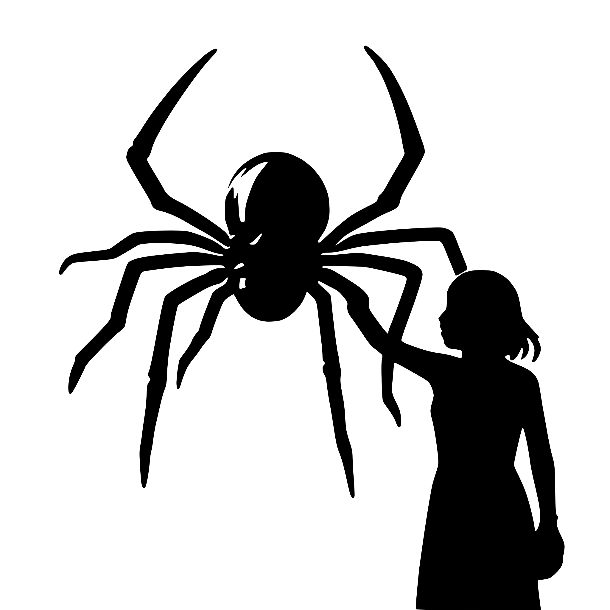 AI-generated SVG of a A giant spider with eating a person