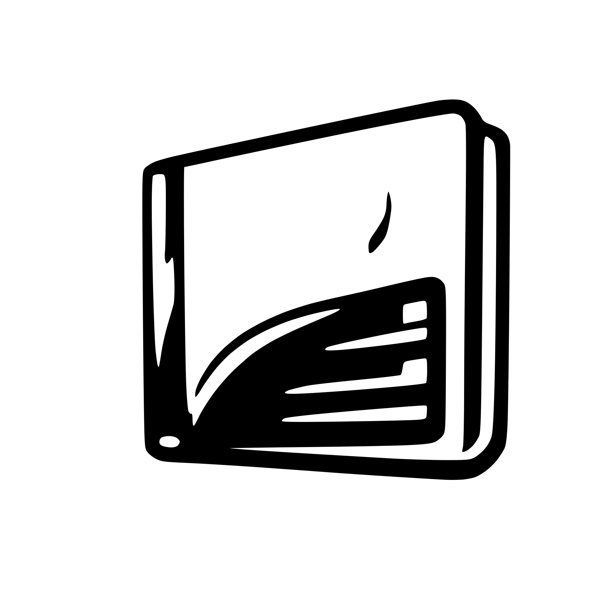 AI-generated SVG of a An open black book with white charts on the right page. Small glowing sparks float above the book. The background is dark, making the white charts stand out.