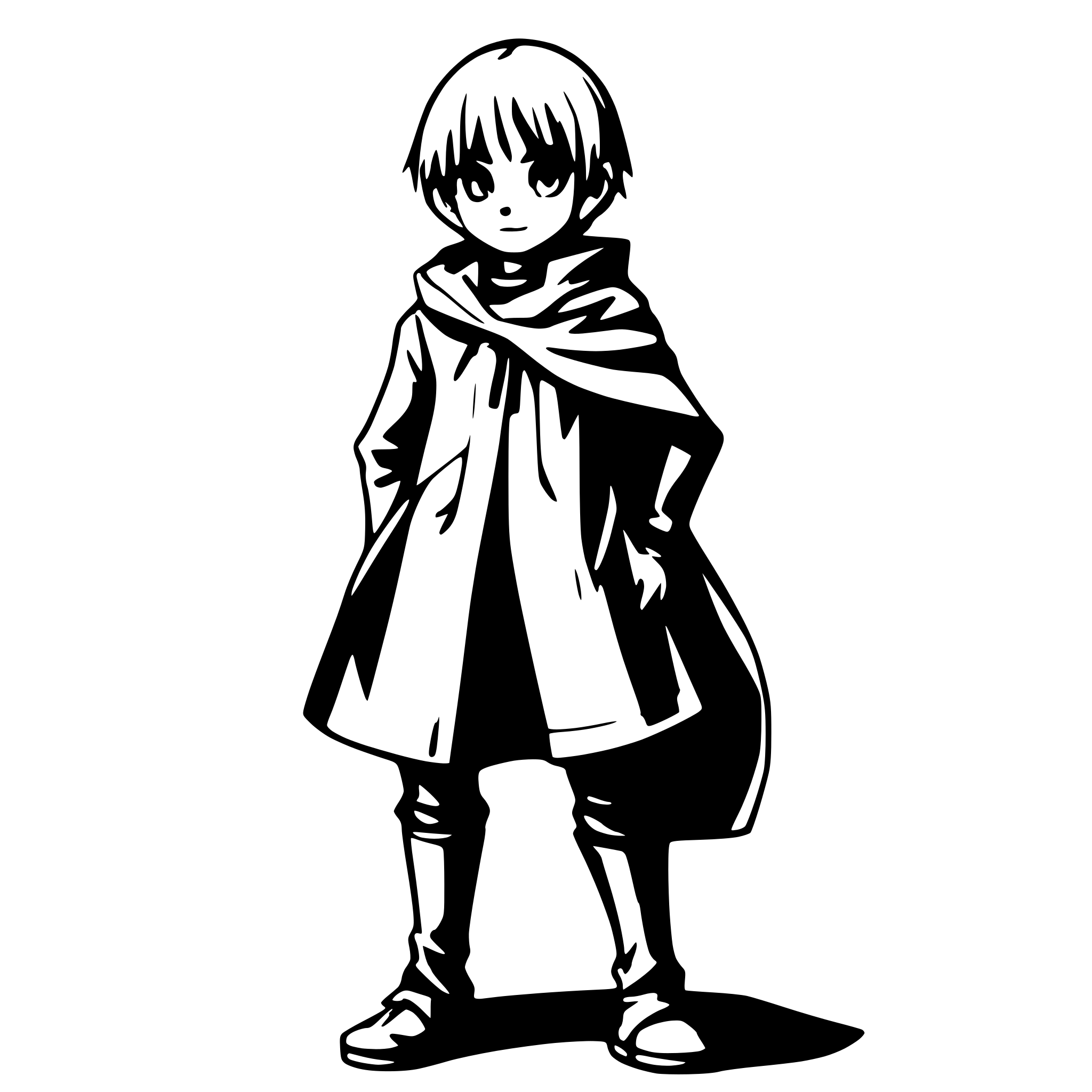 AI-generated SVG of a Young archmage boy who walk straight, full body