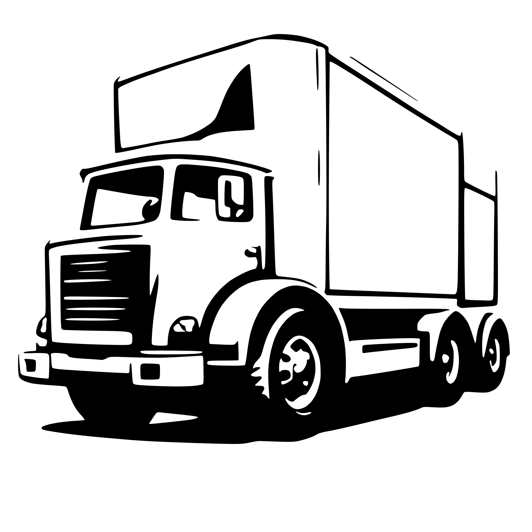 AI-generated SVG of 'European cargo truck from side'