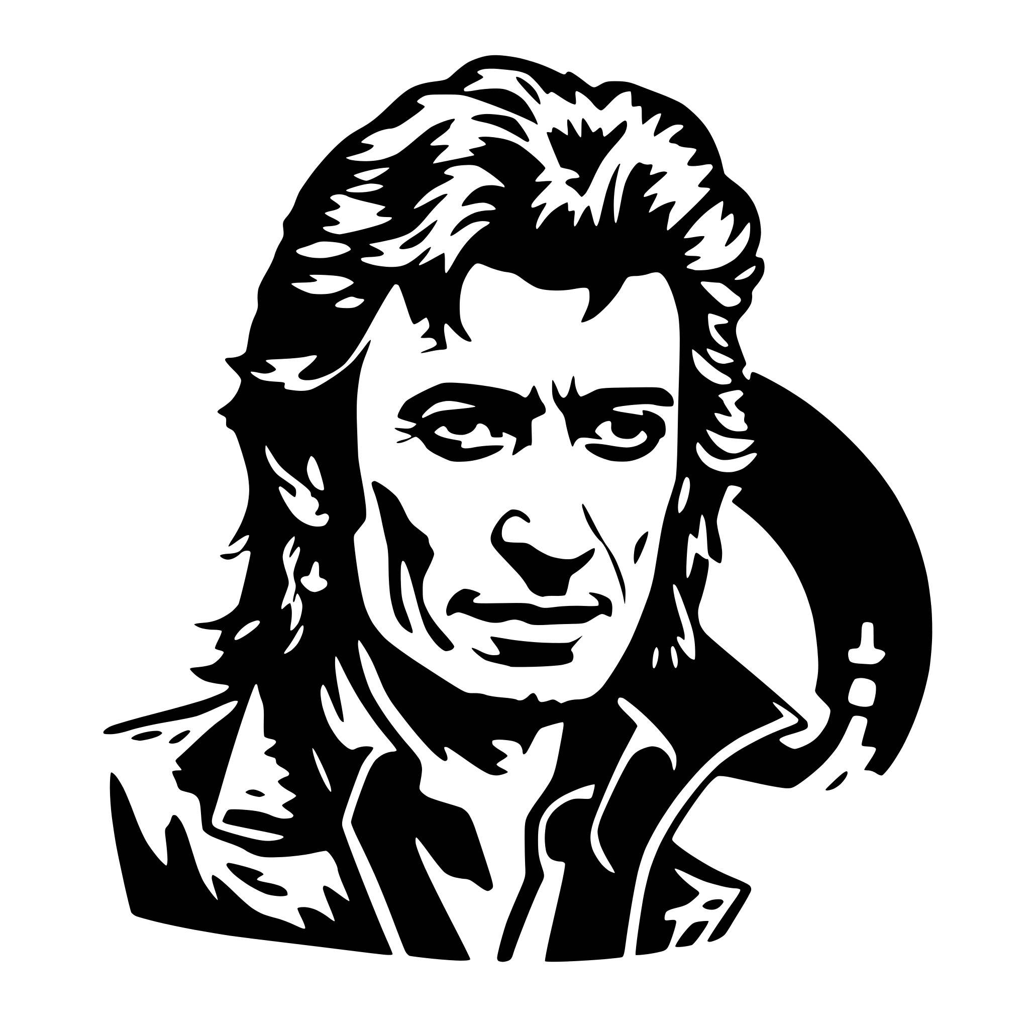 AI-generated SVG of a Johnny Halliday