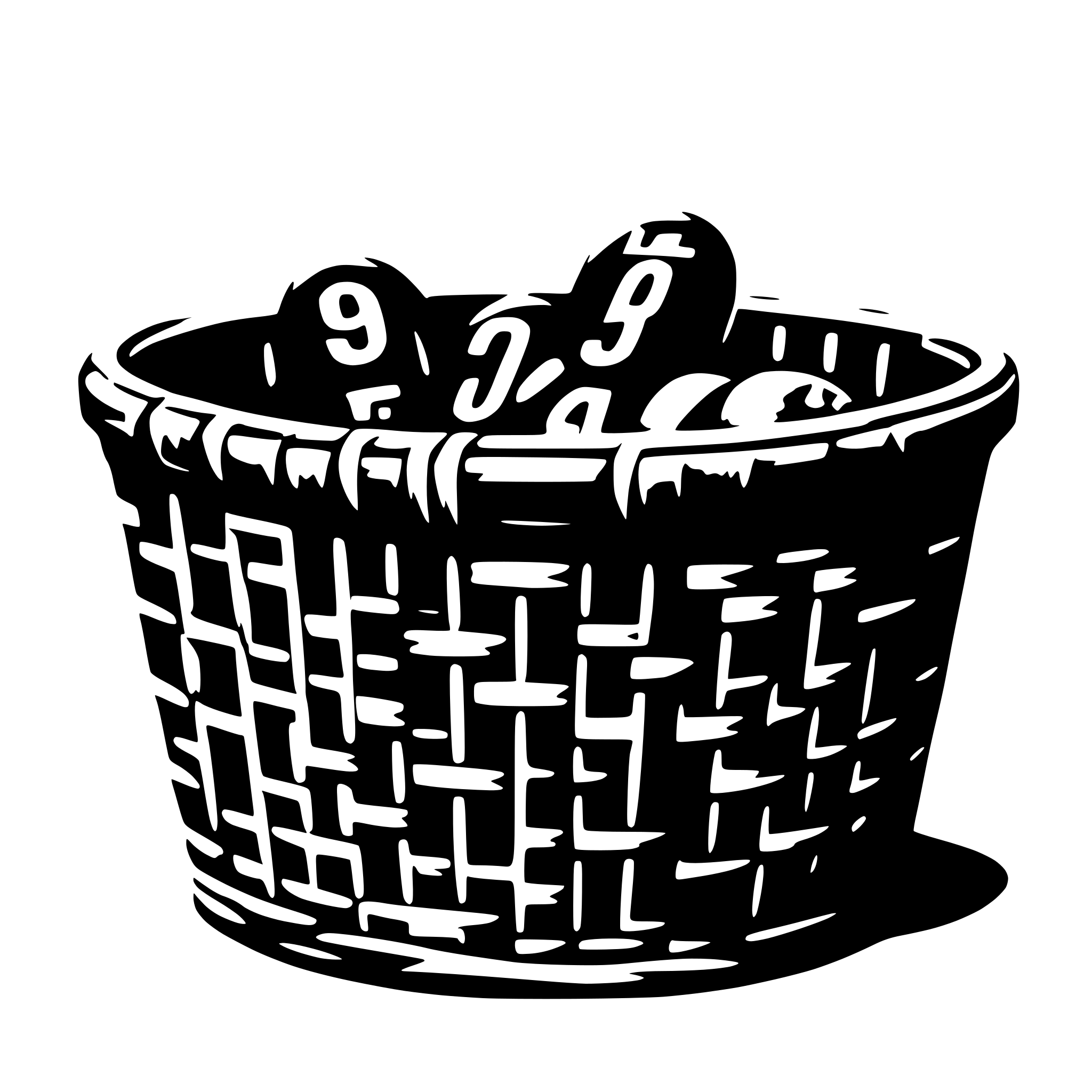AI-generated SVG of a a black basket with even numbers written on it