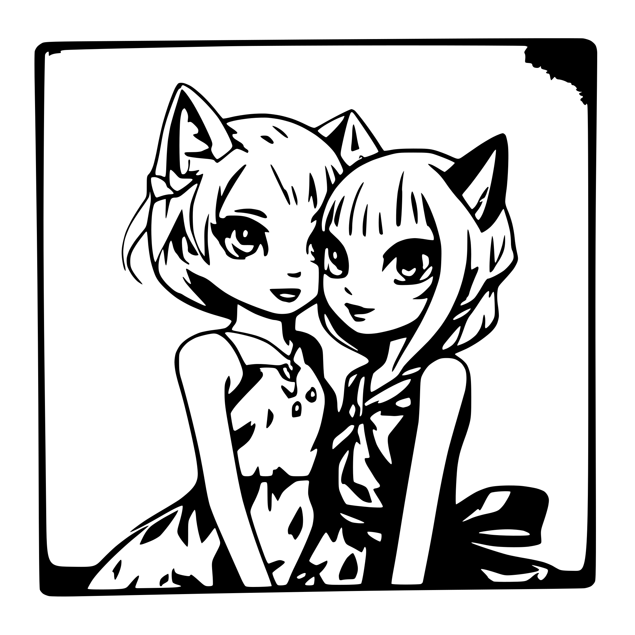 AI-generated SVG of 'Two kittens kiss'