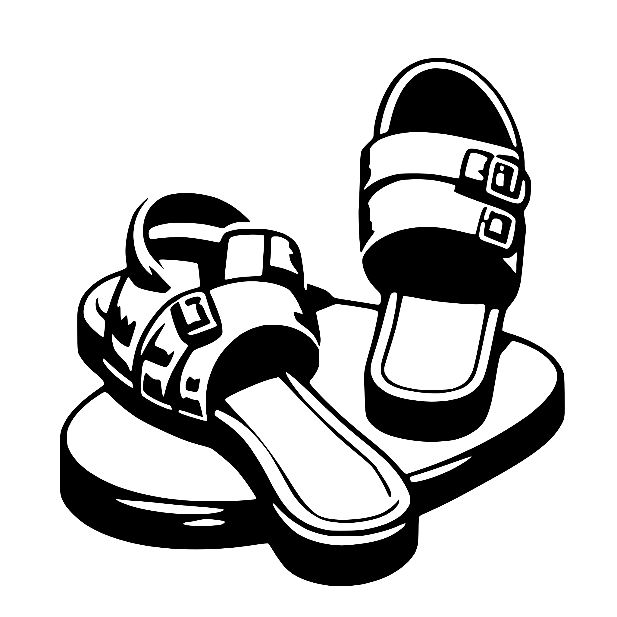 AI-generated SVG of 'sandals'