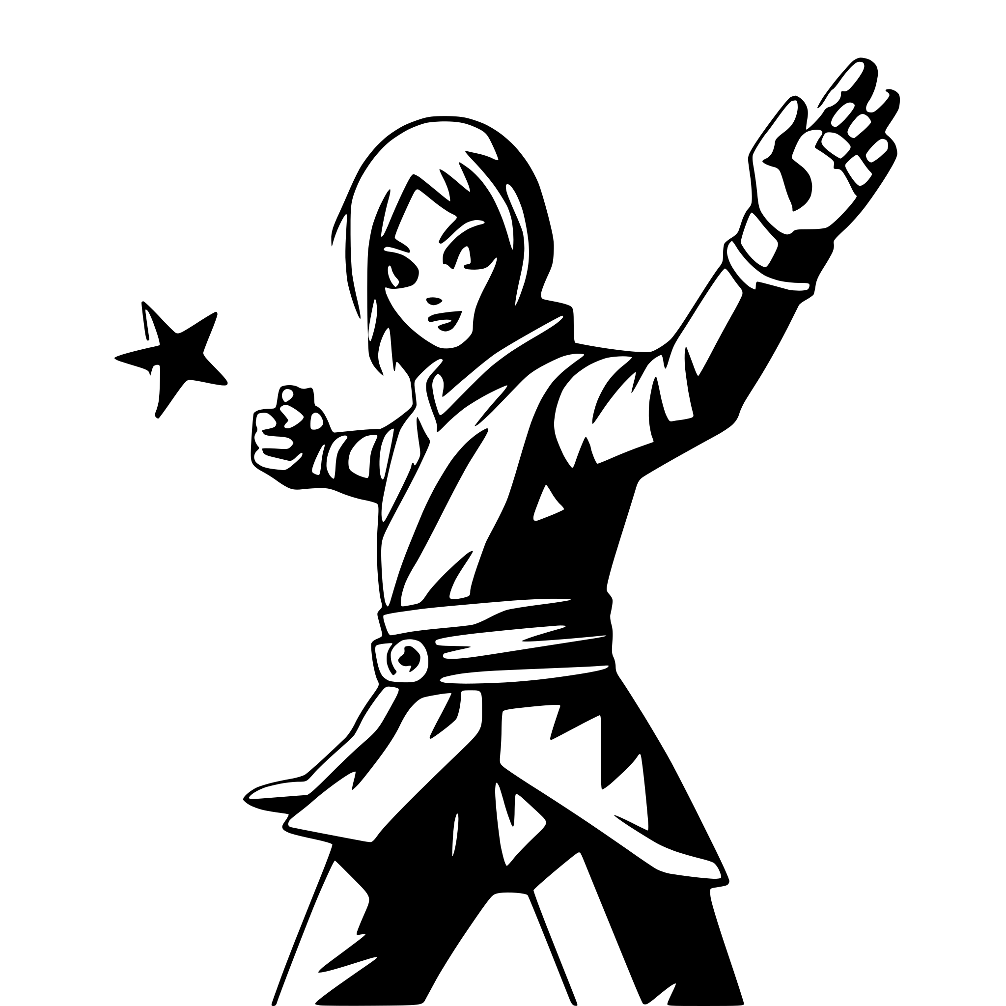 AI-generated SVG of 'ninja throwing shuriken'