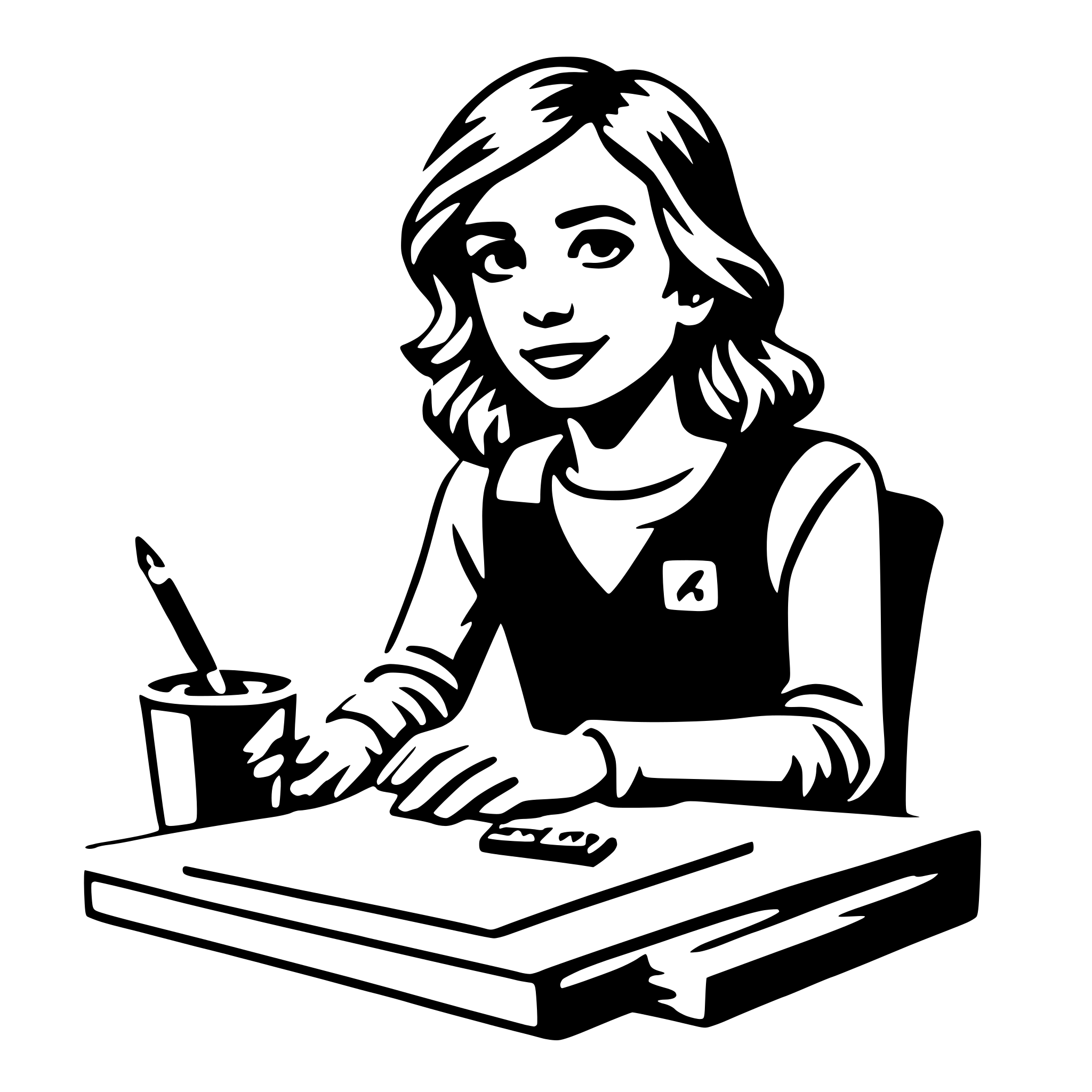 AI-generated SVG of a copywriter