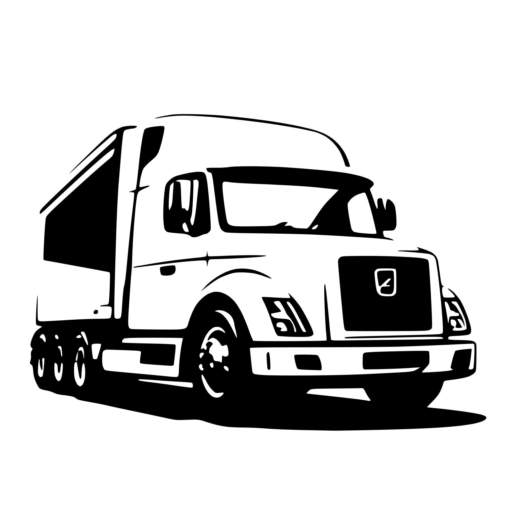 AI-generated SVG of 'Modern Volvo Truck with trailer'