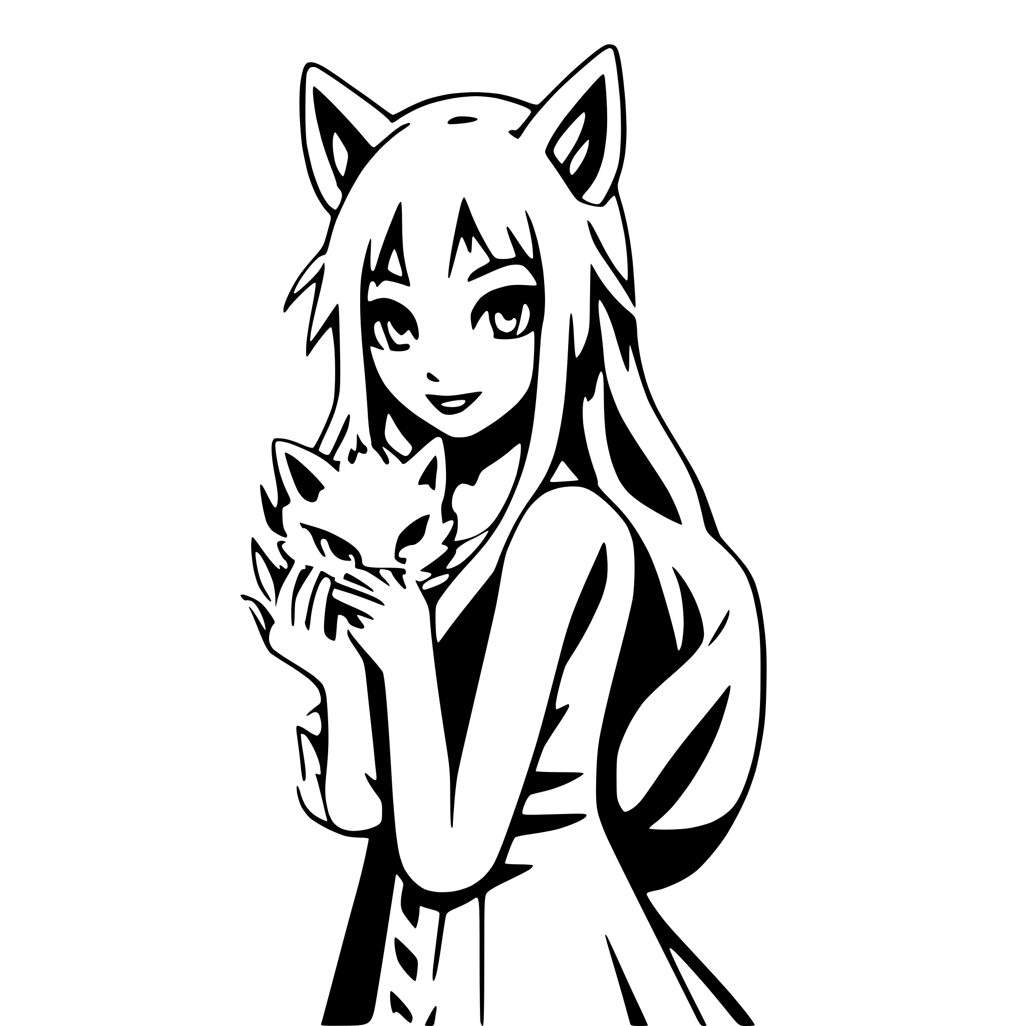 AI-generated SVG of 'kitsune with nine tails'