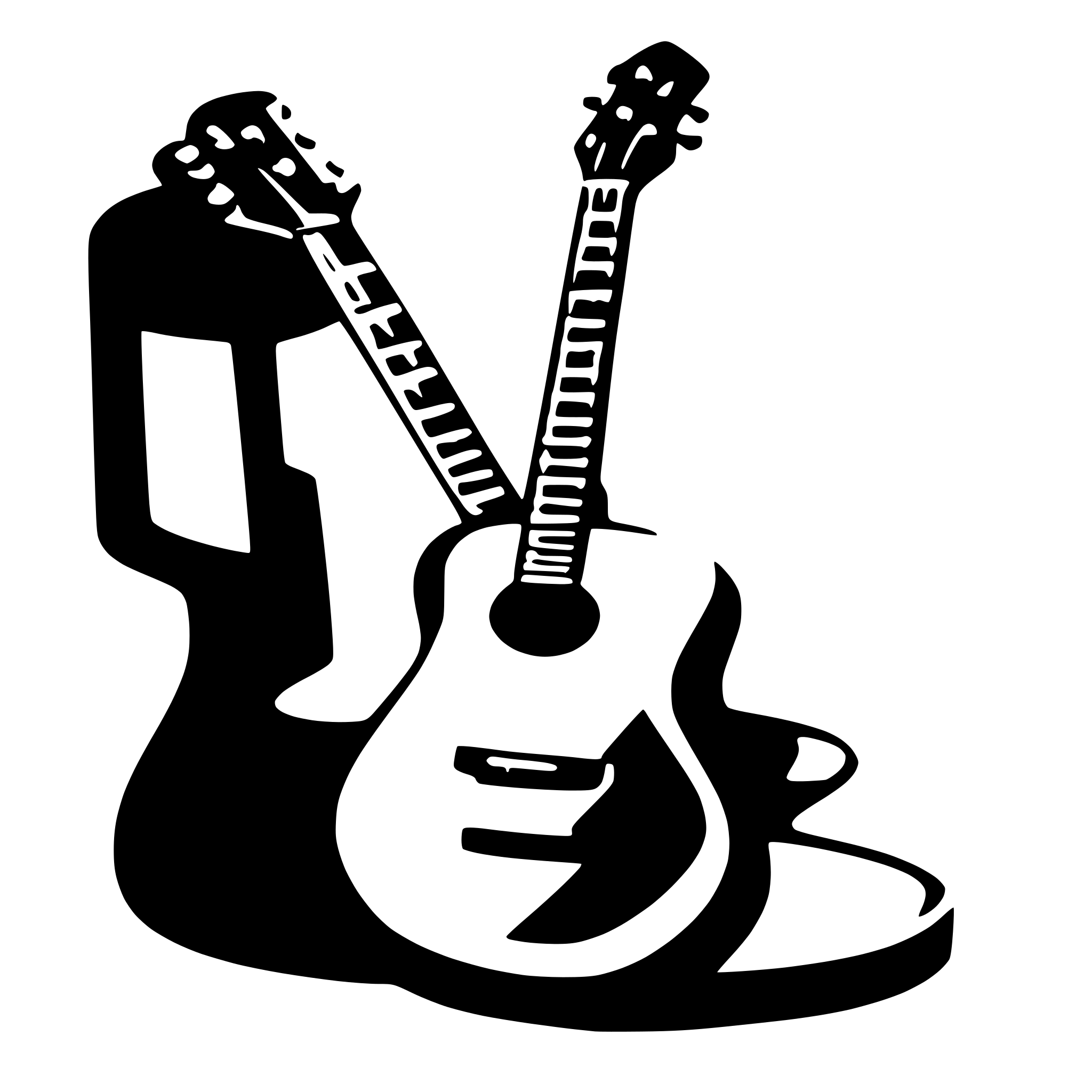 AI-generated SVG of a Stencil guitar