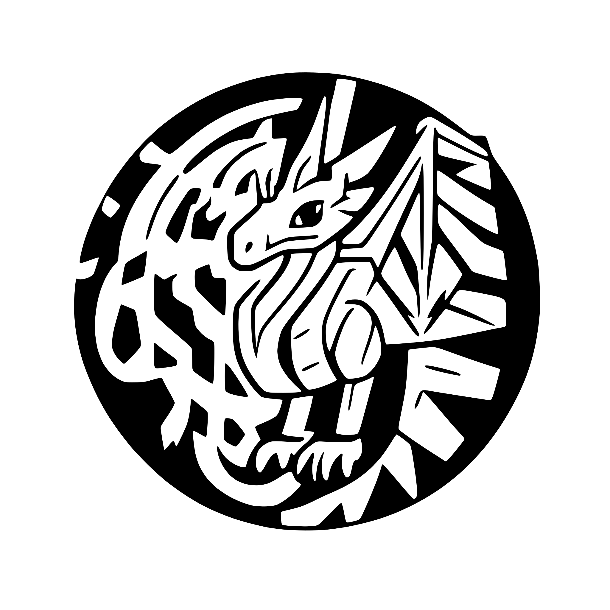 AI-generated SVG of a A whimsical dragon in flight, composed of geometric polygons and glowing accents. AI-generated SVG of a A whimsical dragon in flight, composed of geometric polygons and glowing accents.