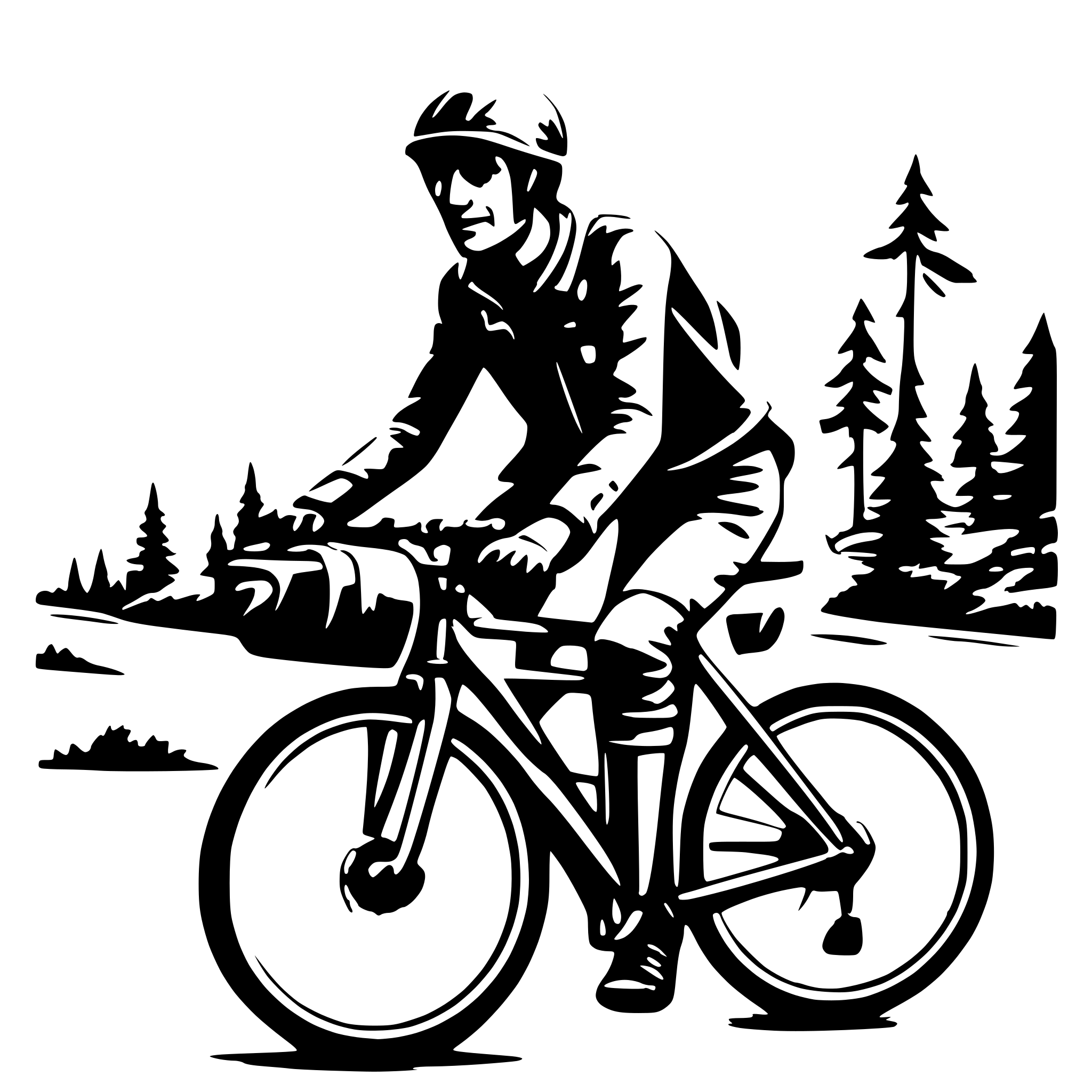 AI-generated SVG of a gerate a picture of a bikepacking bicyclist