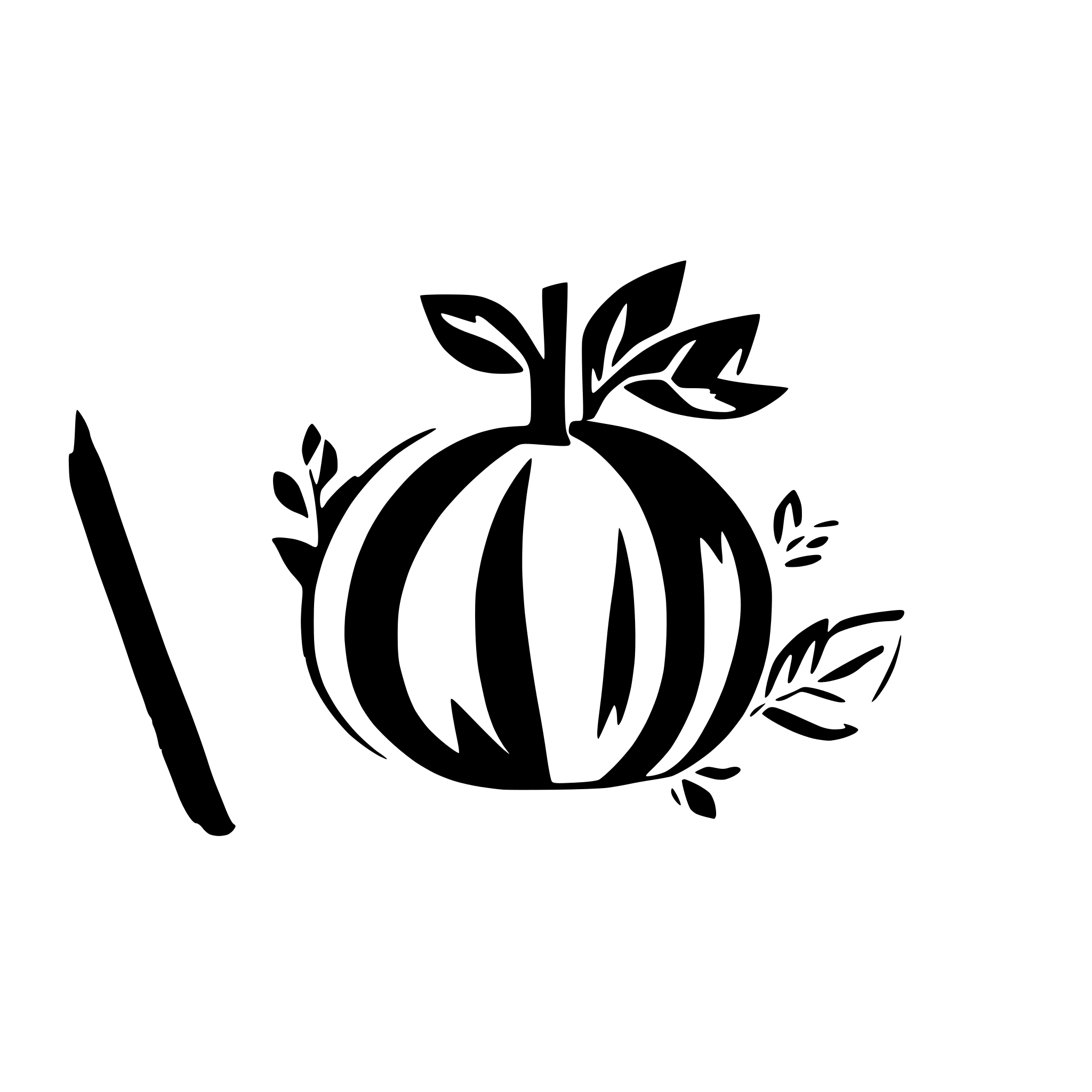 AI-generated SVG of a pumpkin with flowers