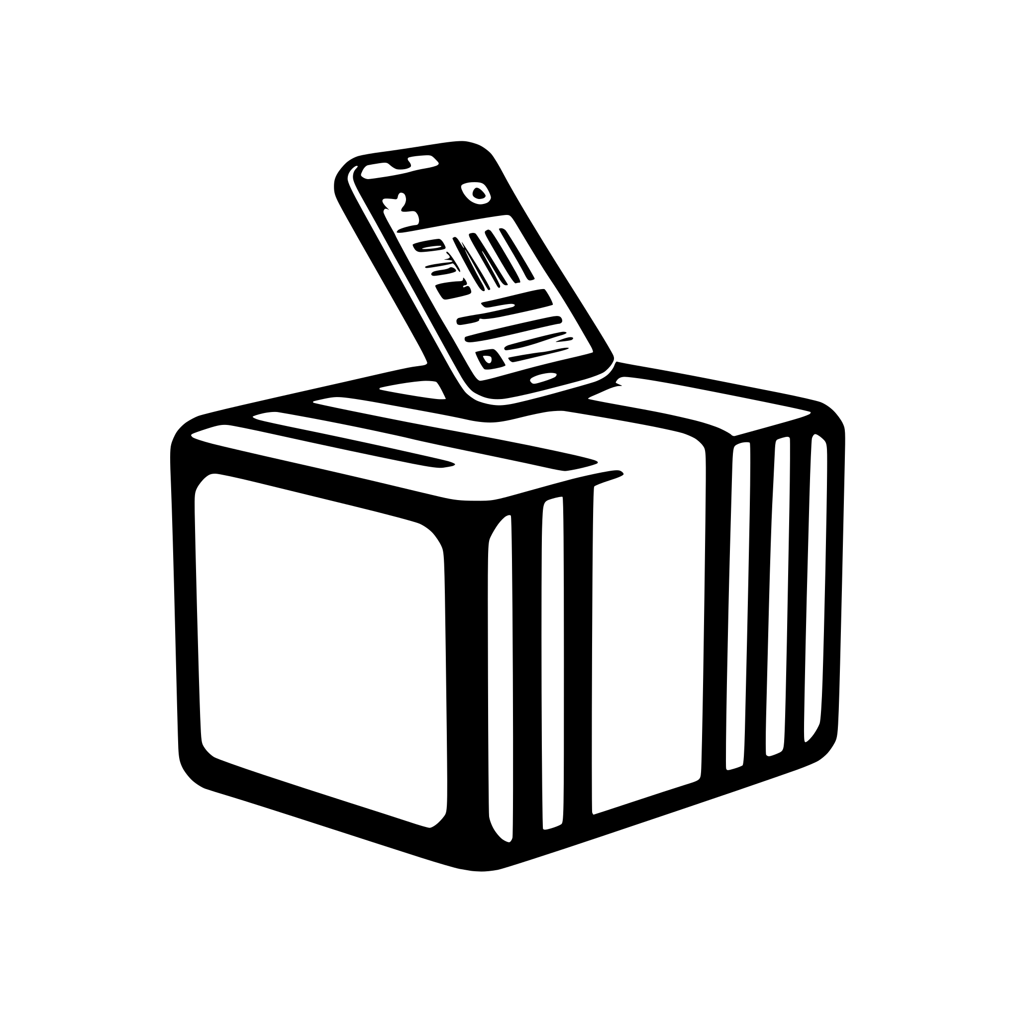 AI-generated SVG of 'a  smartphone scanning a barcode on a parcel'