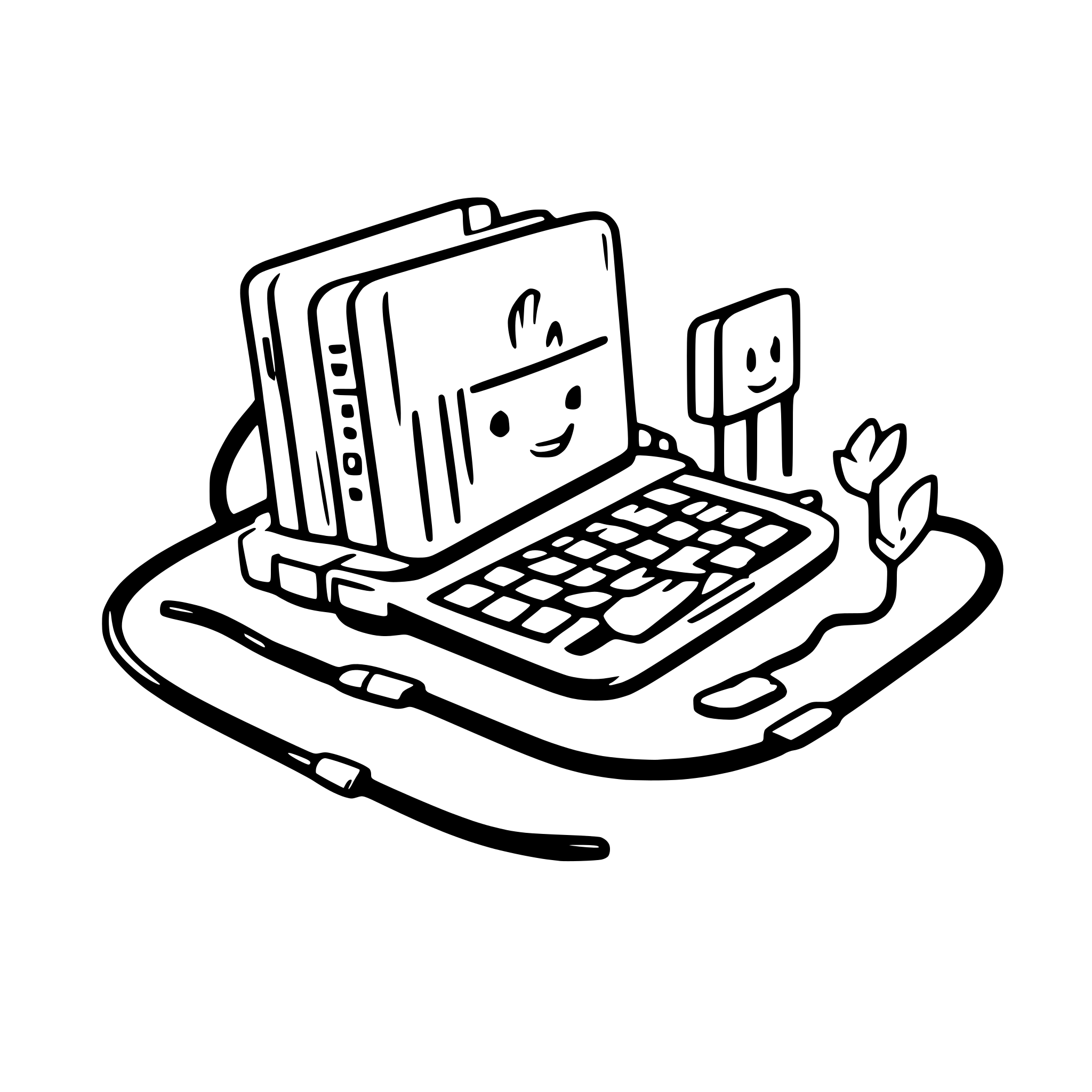 AI-generated SVG of a a laptop connecting to multiple servers