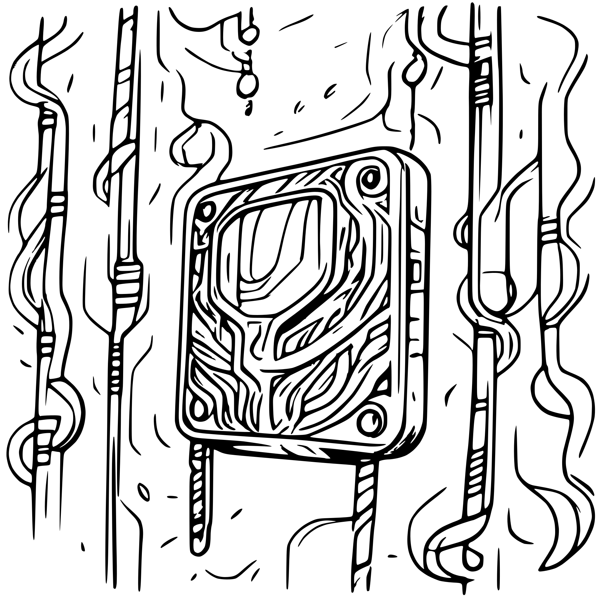 AI-generated SVG of a Interwoven Circuits and Key