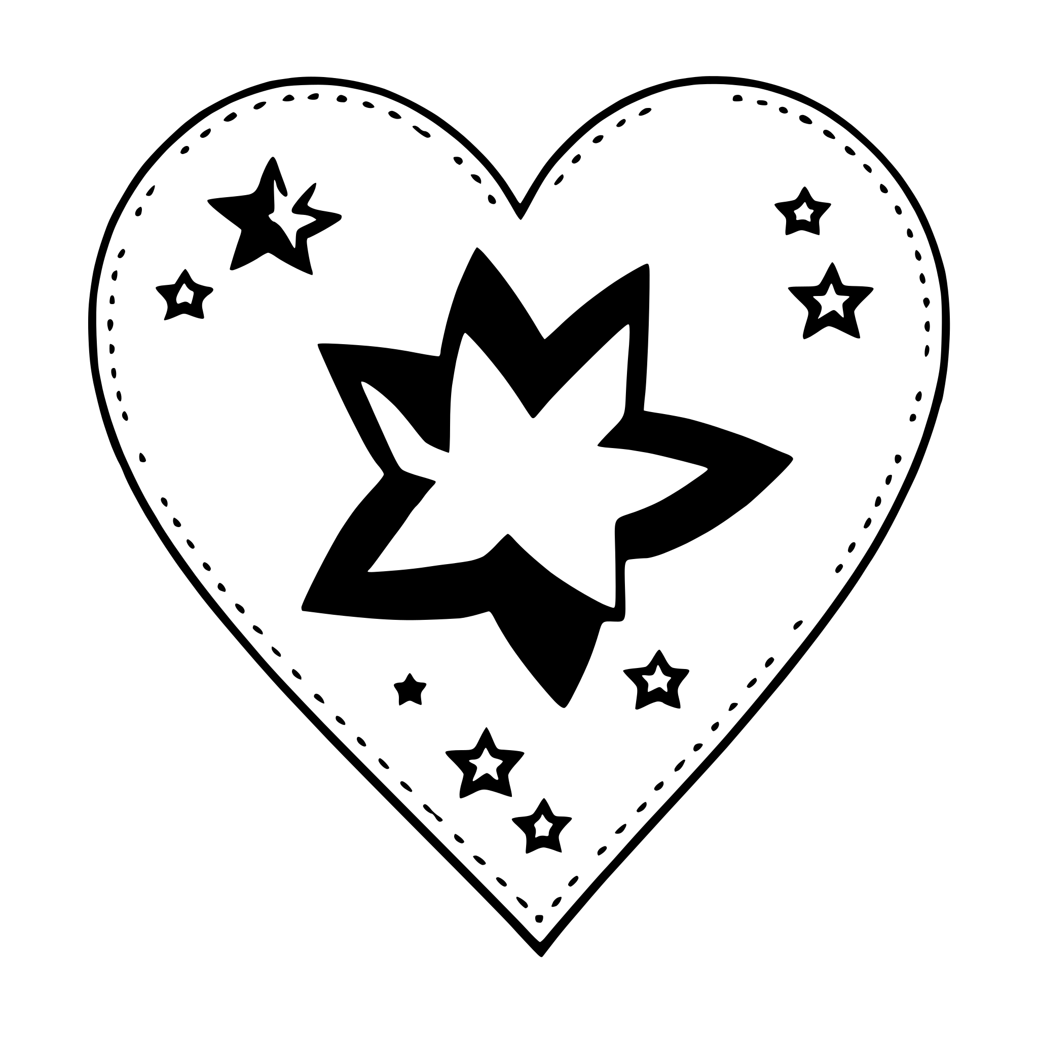 AI-generated SVG of 'heart-shaped stars'