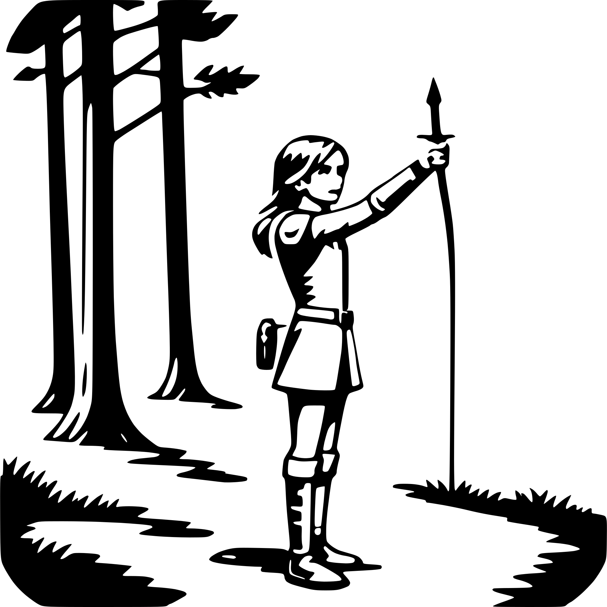 AI-generated SVG of 'archery in forest'