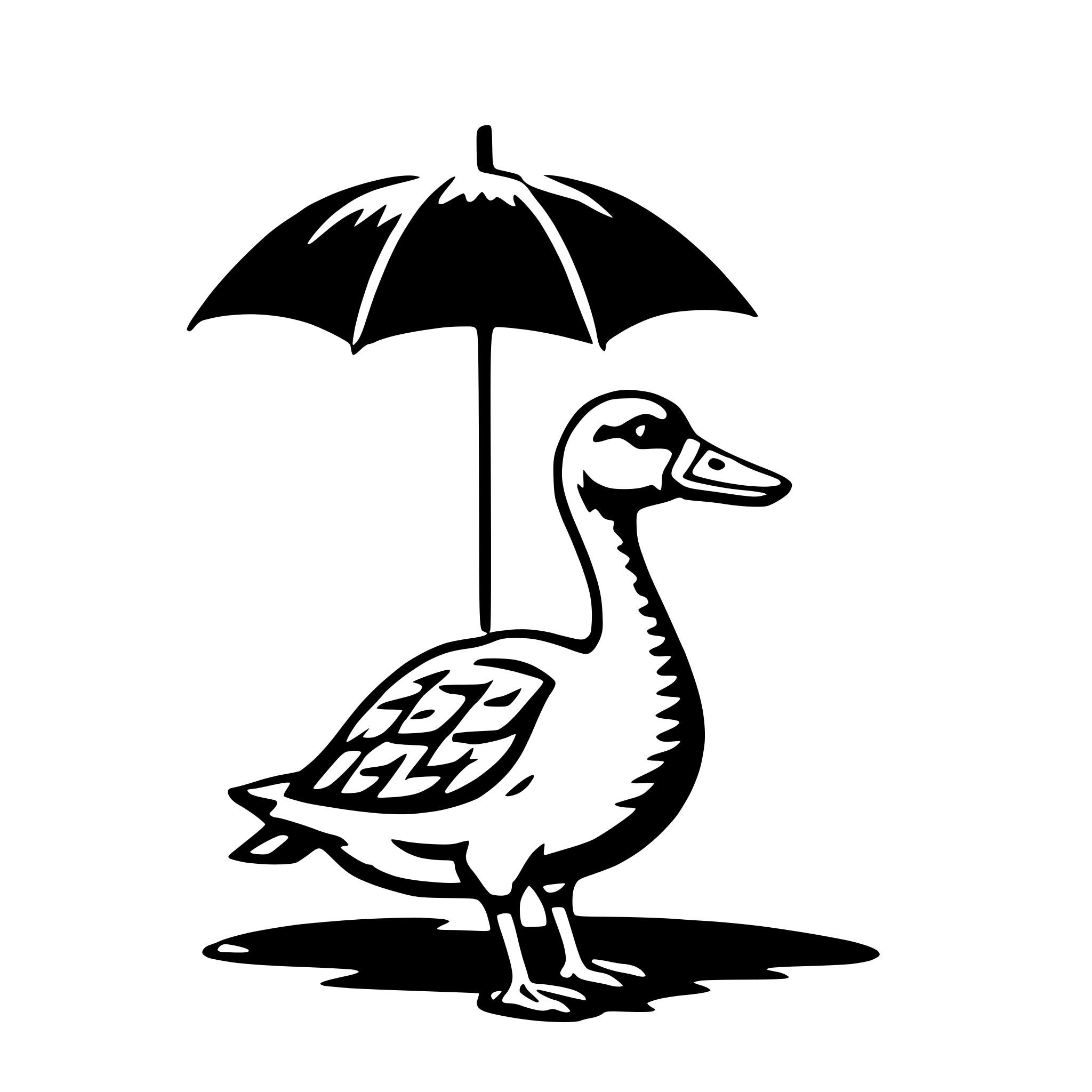 AI-generated SVG of a goose with umbrella