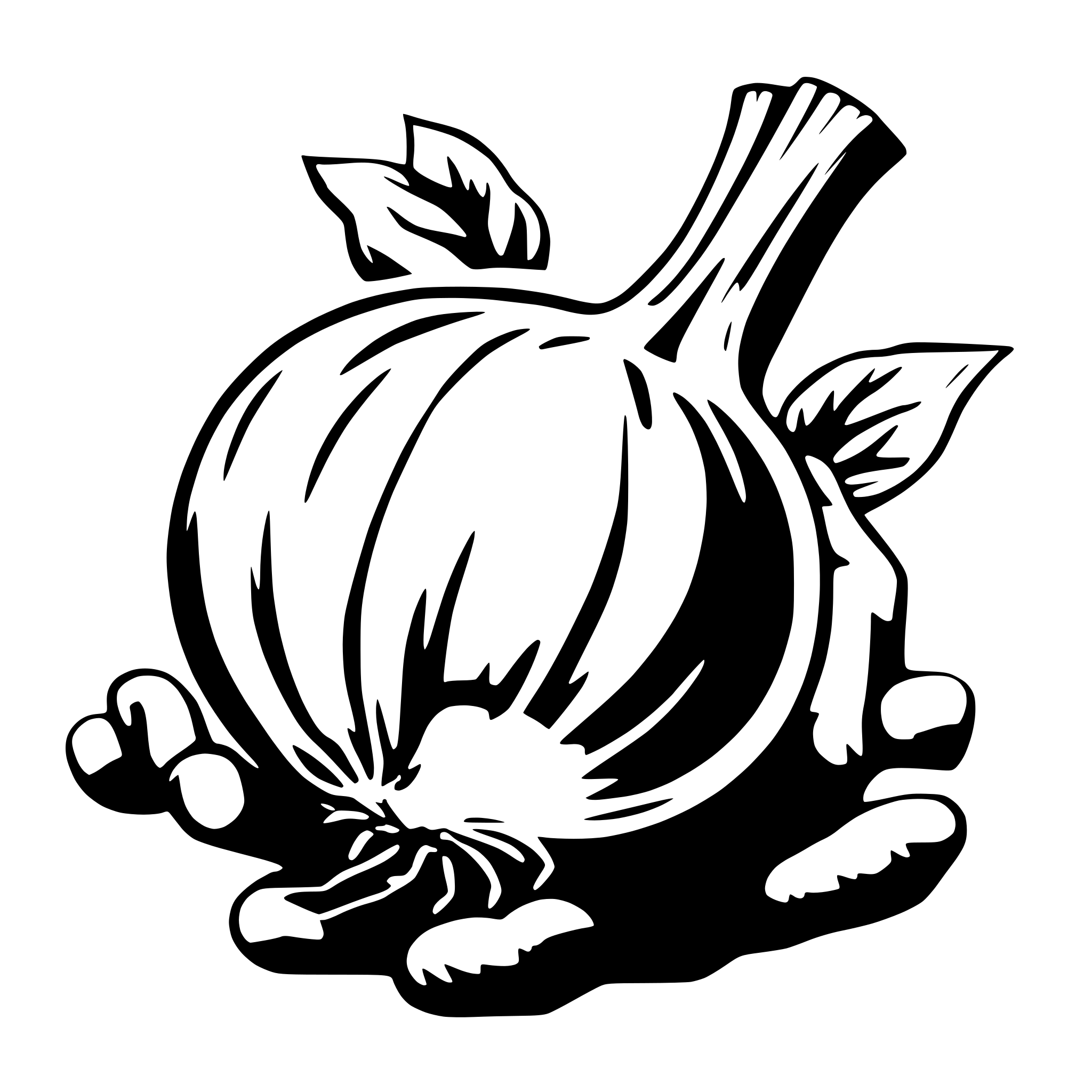 AI-generated SVG of 'onion with a handy in the hand'